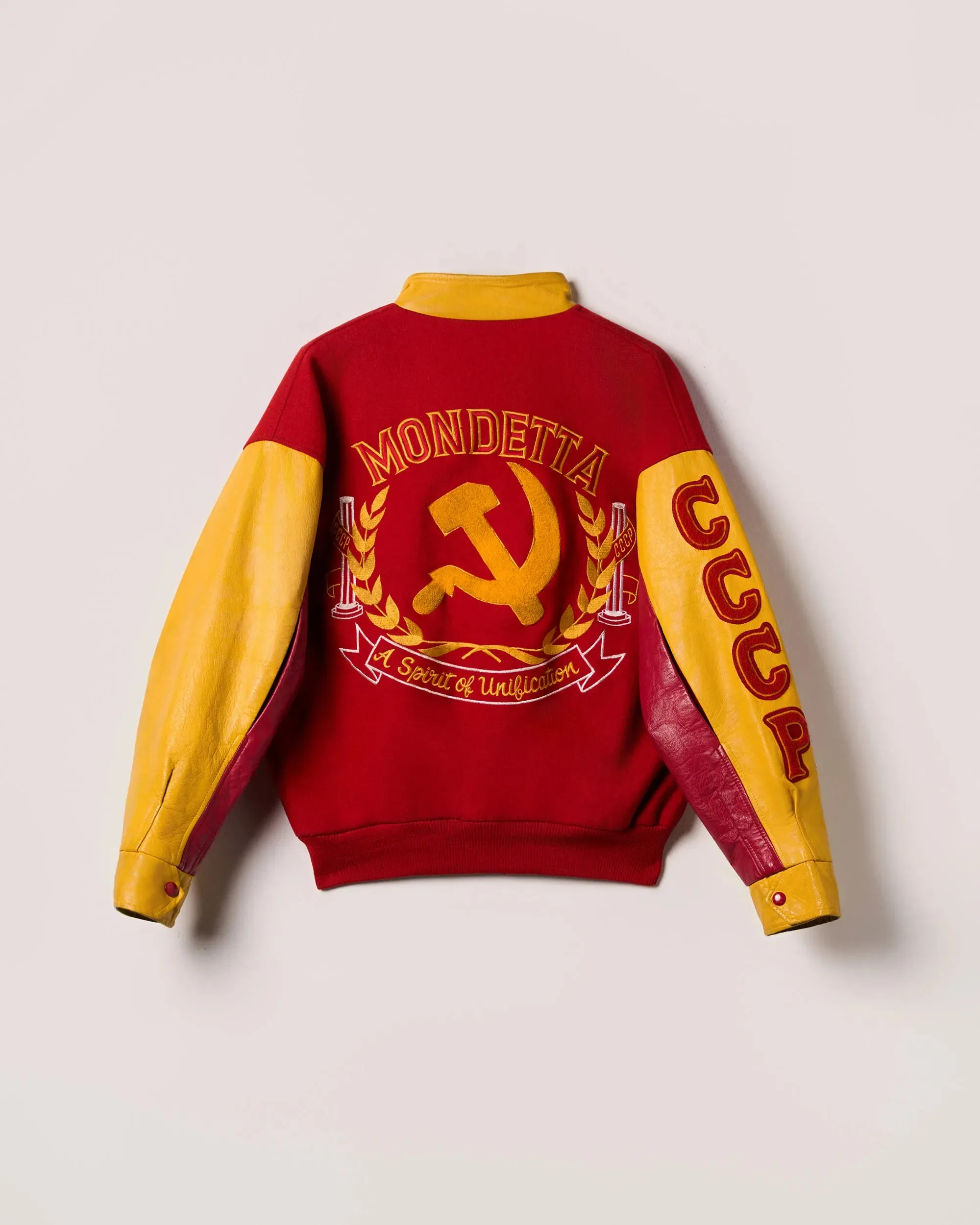 “Mondetta Everywear” CCCP Leather & Melton Varsity Jacket sold by Mondetta product image thumbnail 2