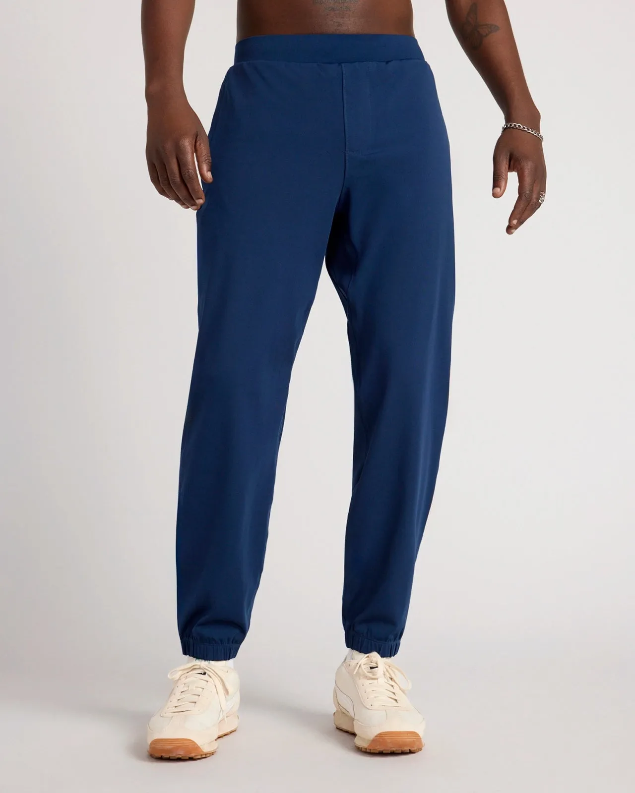 The Active GRS Certified Recycled Poly 29" Stretch Jogger - Dark Denim sold by Mondetta
