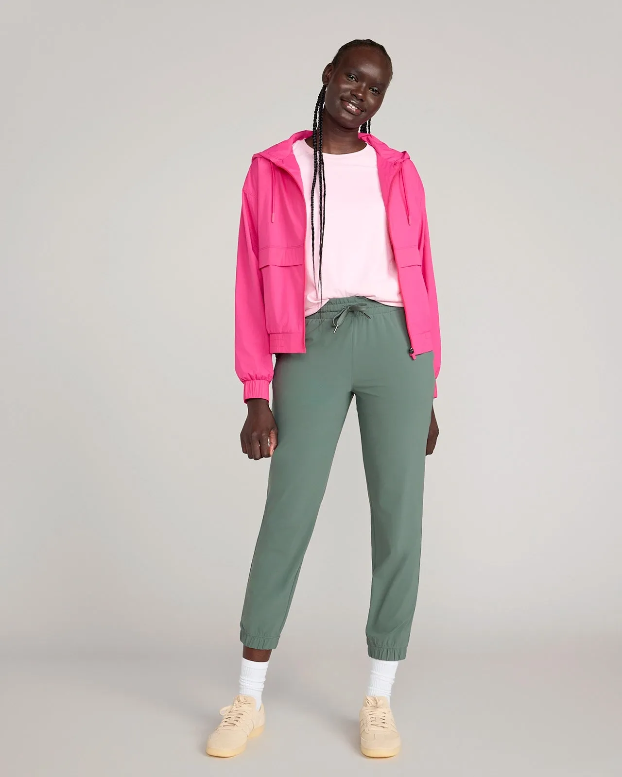 The Active GRS Certified Recycled Nylon Warp Knit Jogger - Muted Green sold by Mondetta product image thumbnail 2