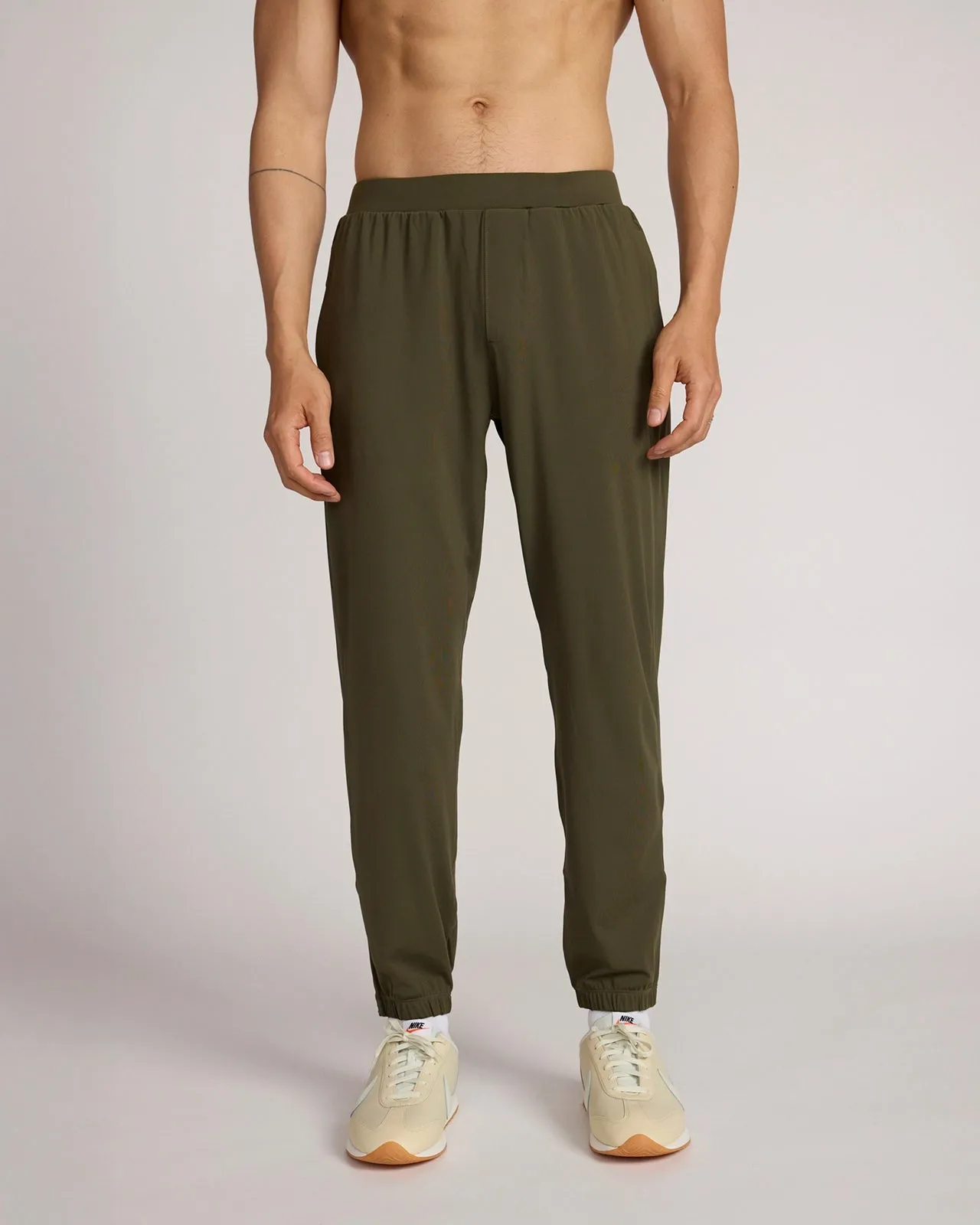 The Active 29" Stretch Jogger - Burnt Olive sold by Mondetta