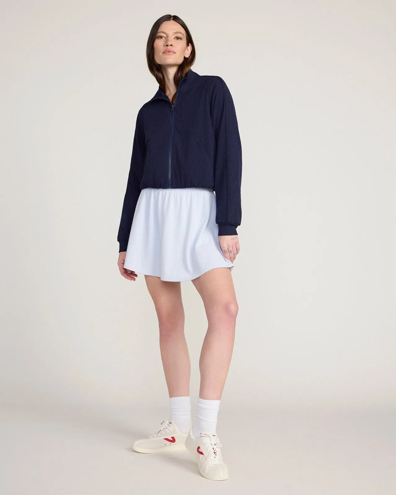 The Active Basket Weave Jacquard Cropped Jacket - Baritone Blue sold by Mondetta product image thumbnail 5