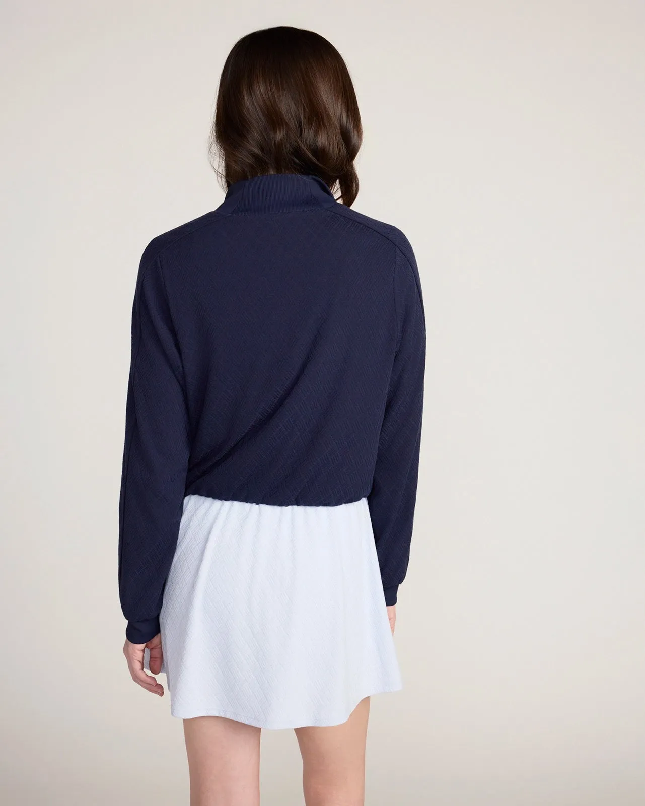 The Active Basket Weave Jacquard Cropped Jacket - Baritone Blue sold by Mondetta product image thumbnail 3