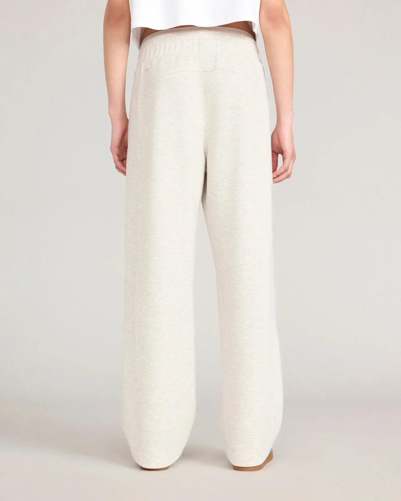 The Soft Luxe Double Knit Wide Leg Pant - Heather Oatmeal sold by Mondetta product image thumbnail 3