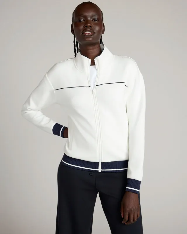 The Soft Luxe Double Knit Zip Up Jacket - Coconut Milk made by Mondetta