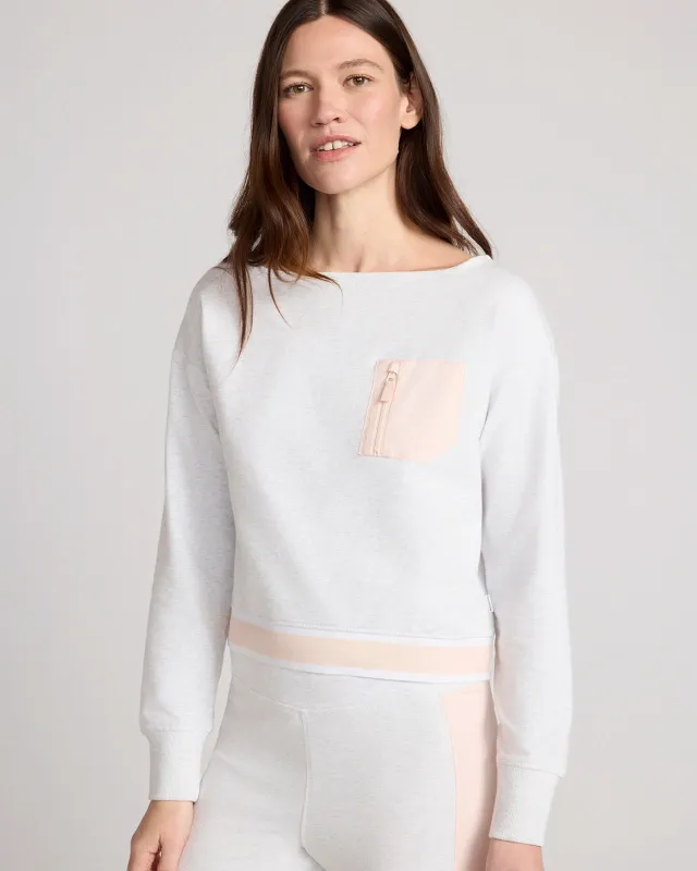 The Soft Luxe French Terry Boat Neck Sweatshirt - Heather Grey made by Mondetta