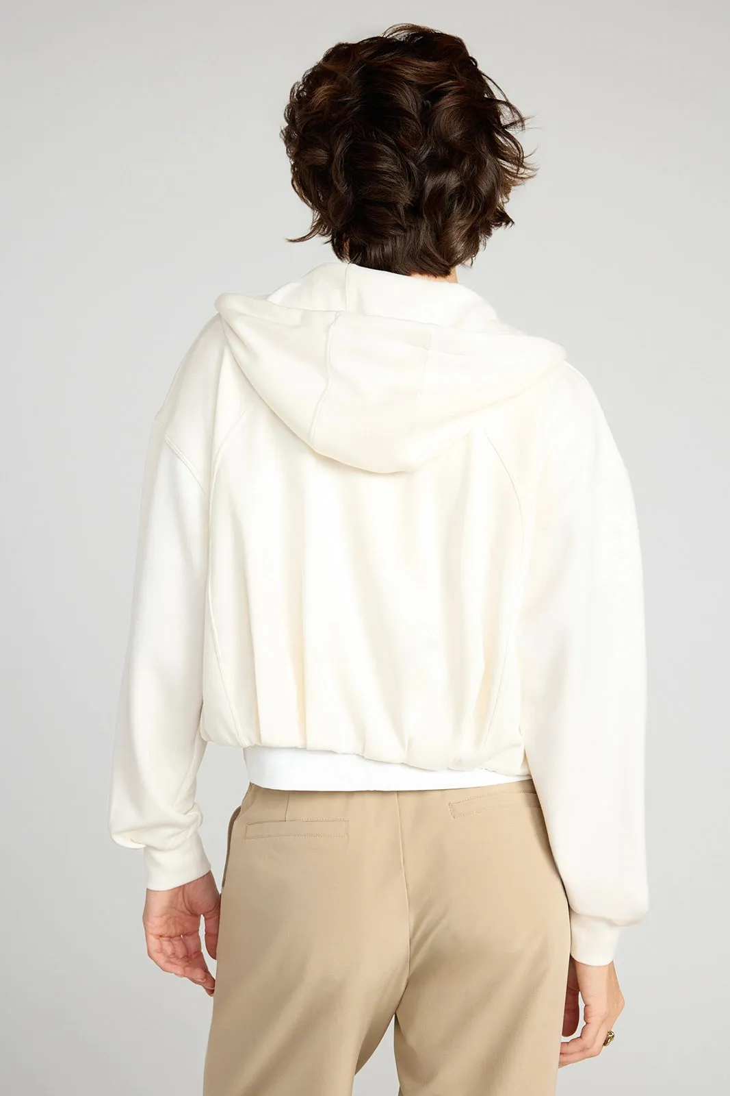 The Double Knit Cropped Hoodie - Sugar Swizzle Cream sold by Mondetta product image thumbnail 4