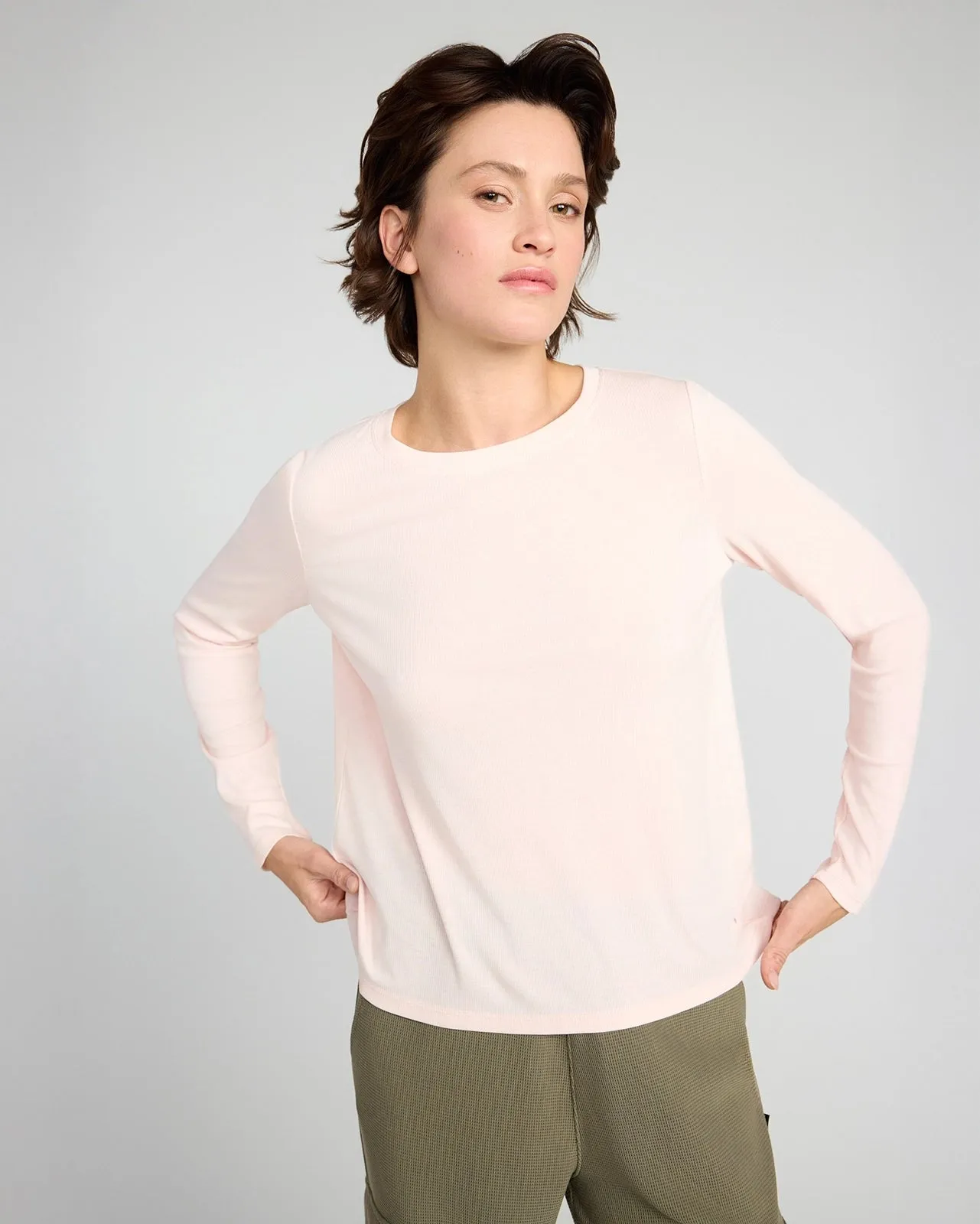 The Soft Ribbed Long Sleeve - Light Pink sold by Mondetta product image thumbnail 2