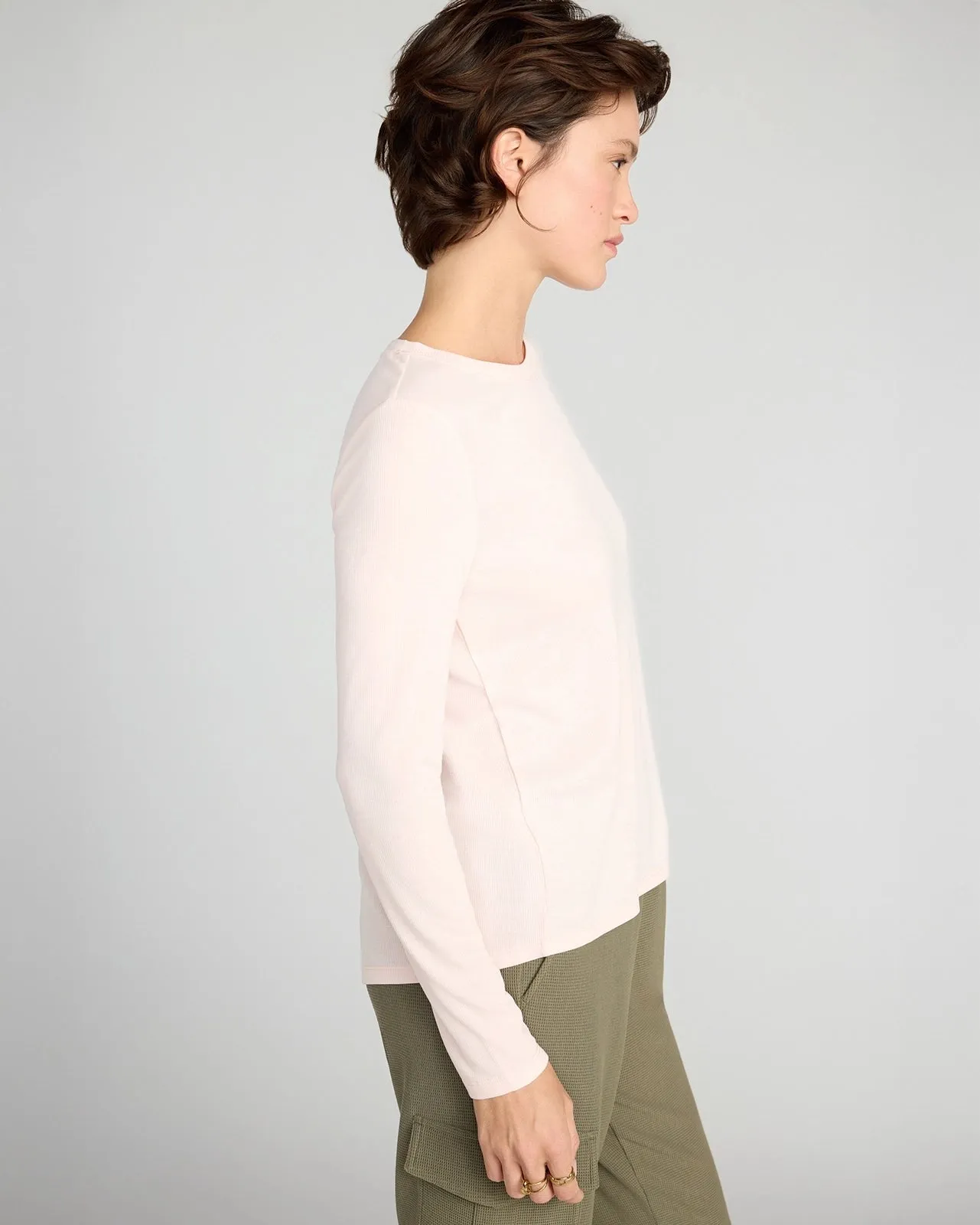 The Soft Ribbed Long Sleeve - Light Pink sold by Mondetta product image thumbnail 4
