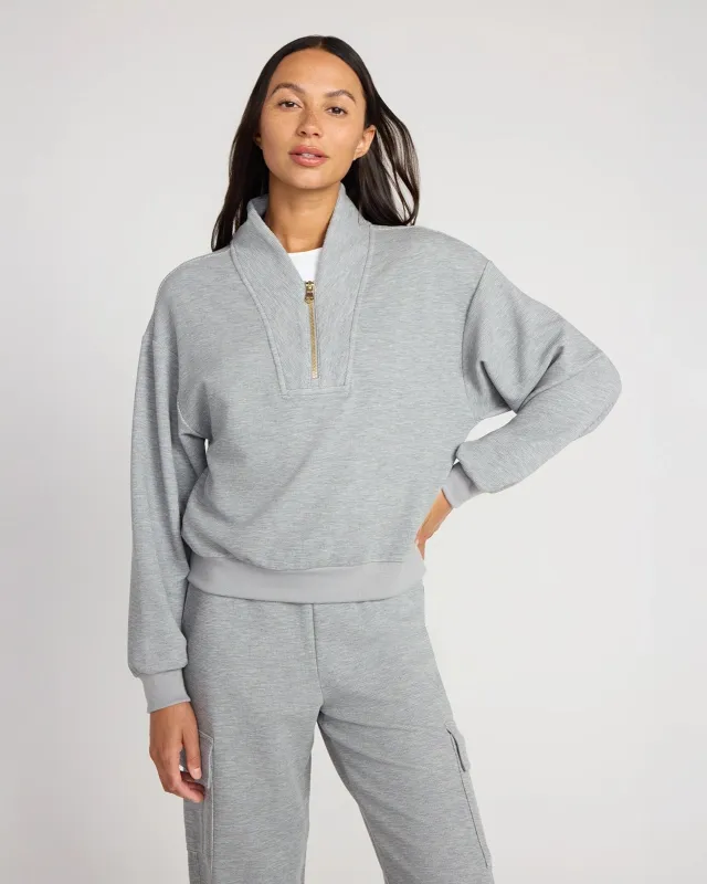 The Soft Luxe Waffle 1/4 Zip - Heather Grey made by Mondetta