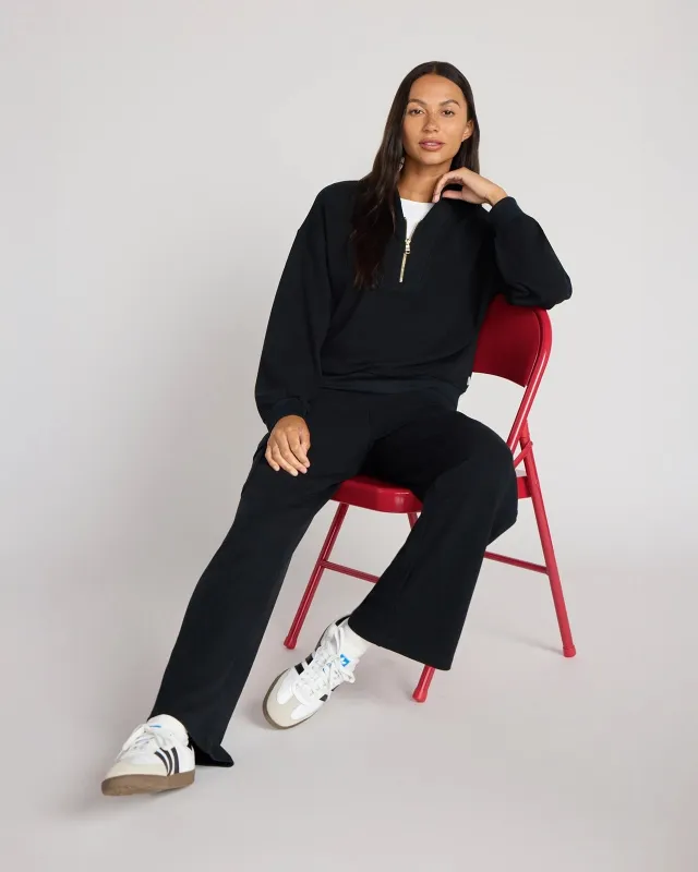 The Soft Luxe Waffle 1/4 Zip - Black made by Mondetta