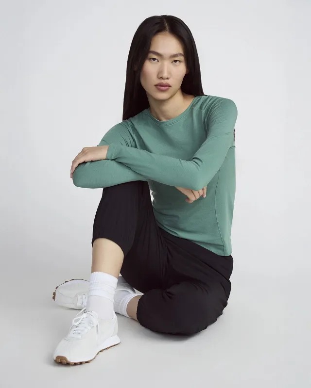 The Stretch Seamless Long Sleeve - Deep Sea Green made by Mondetta
