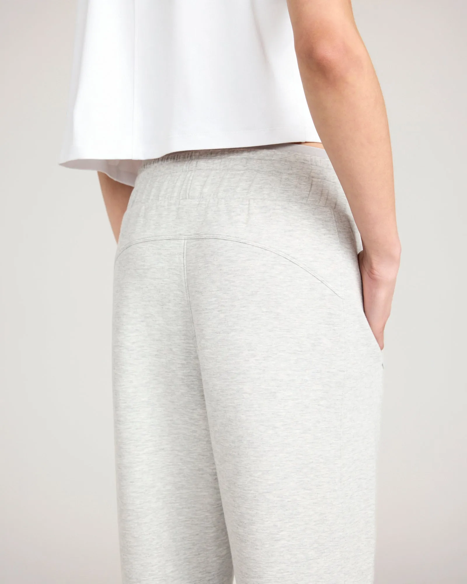 The Soft Luxe Double Knit Wide Leg Pant - Heather Concrete sold by Mondetta product image thumbnail 5