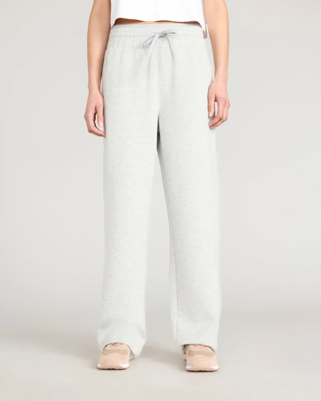 The Soft Luxe Double Knit Wide Leg Pant - Heather Concrete made by Mondetta