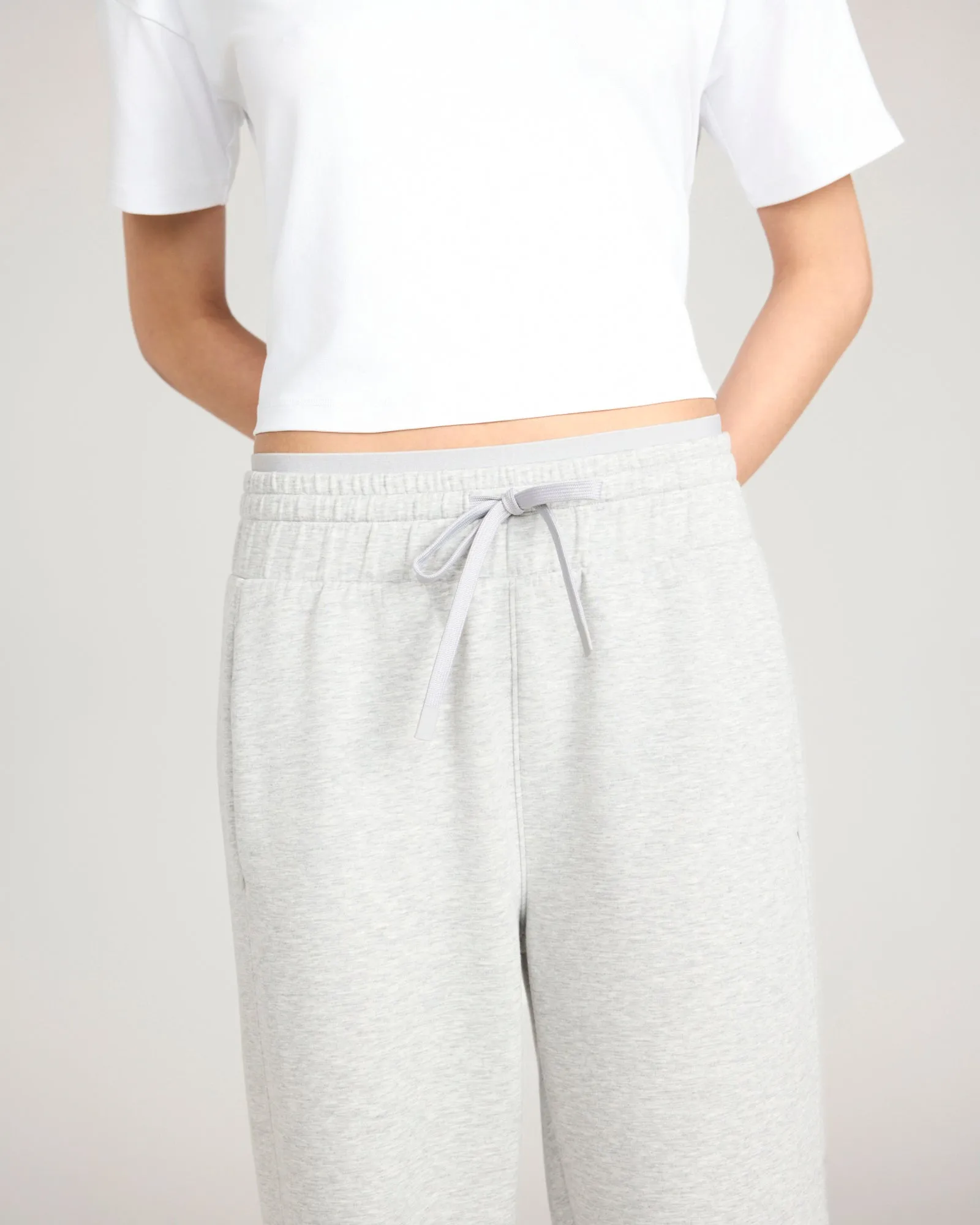 The Soft Luxe Double Knit Wide Leg Pant - Heather Concrete sold by Mondetta product image thumbnail 3