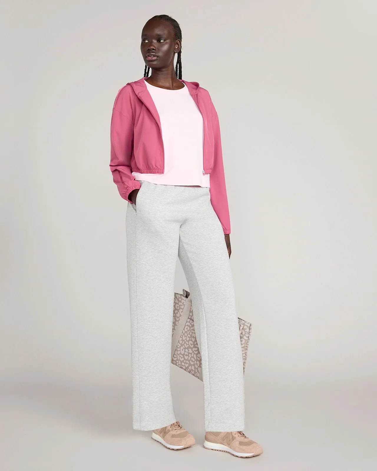 The Soft Luxe Double Knit Wide Leg Pant - Heather Concrete sold by Mondetta product image thumbnail 2