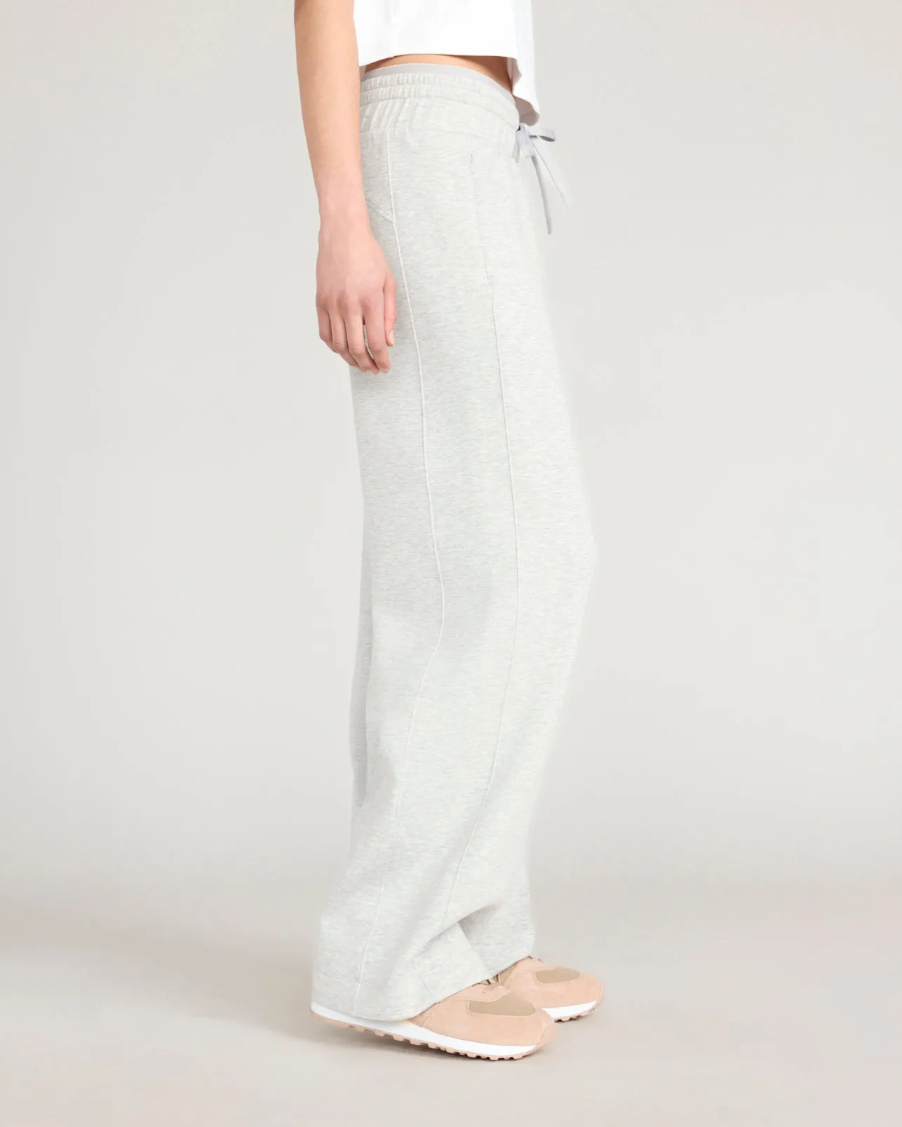 The Soft Luxe Double Knit Wide Leg Pant - Heather Concrete sold by Mondetta product image thumbnail 4