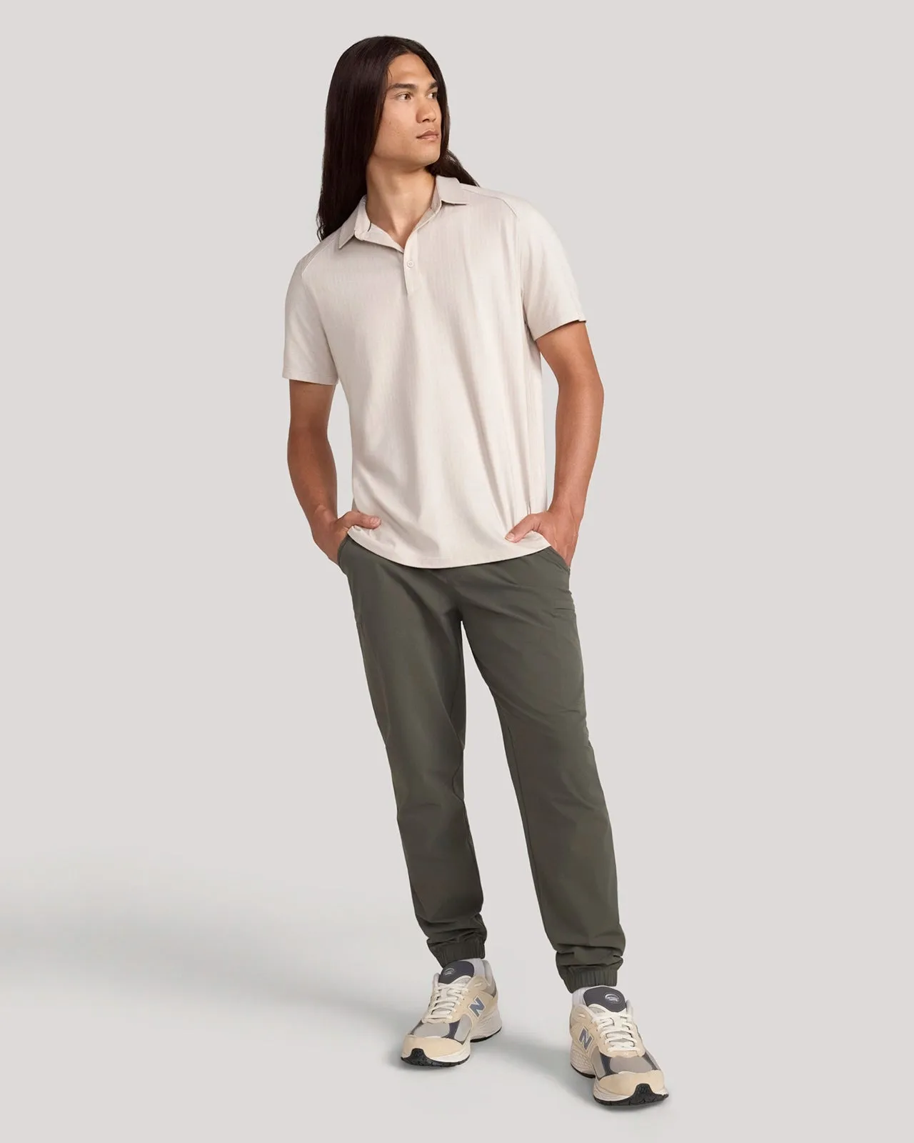 The Active Organic Cotton Herringbone Jacquard Polo - Chateau Grey sold by Mondetta product image thumbnail 2