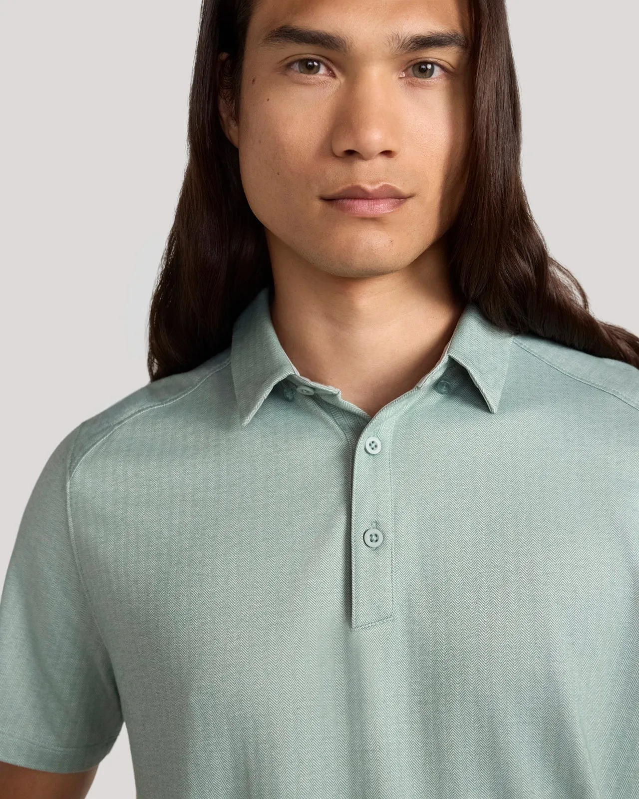 The Active Organic Cotton Herringbone Jacquard Polo - Green sold by Mondetta product image thumbnail 4