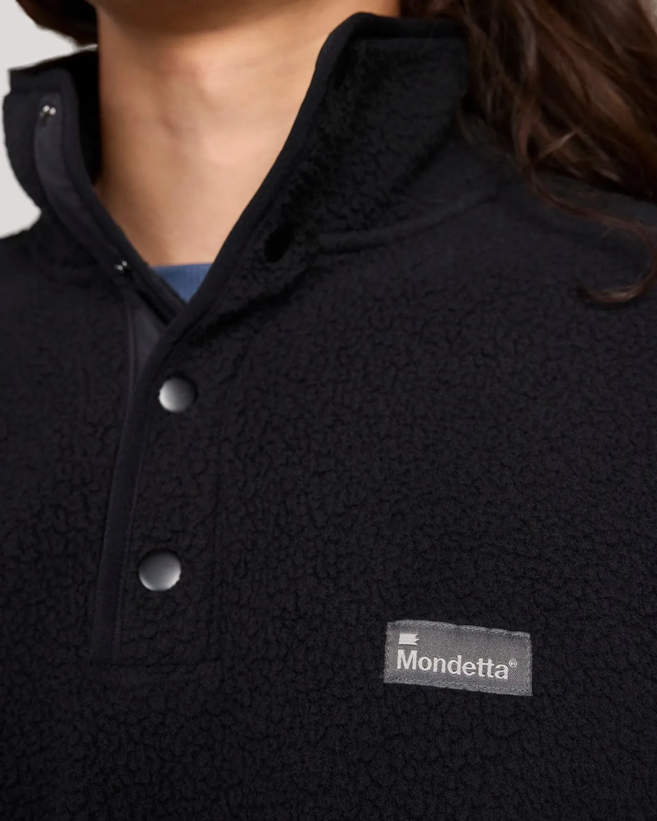 The Soft Luxe Berber Quarter-Snap Pullover - Black sold by Mondetta product image thumbnail 2