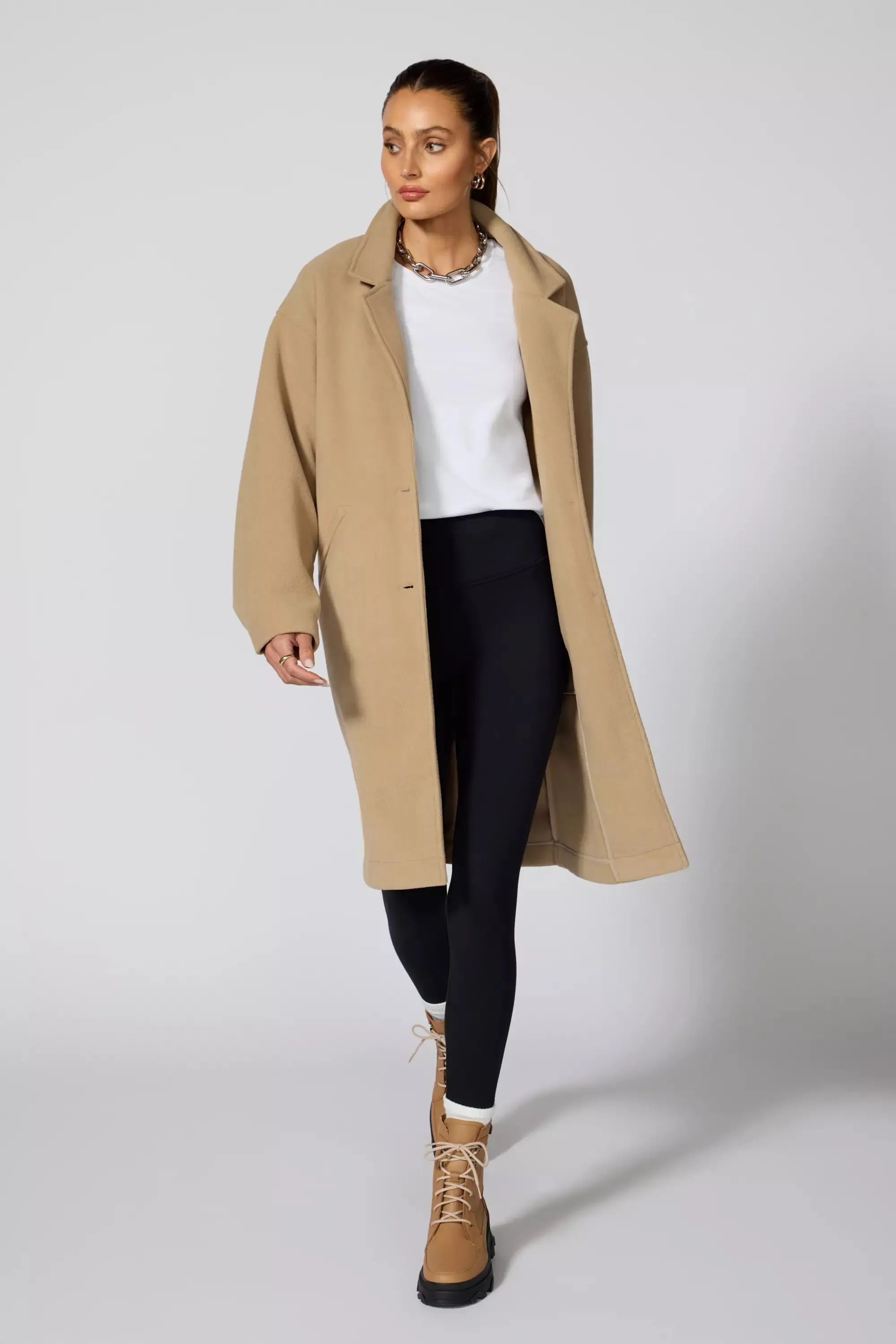 Elevate Fleece Overcoat - New Taupe sold by MPG product image thumbnail 2
