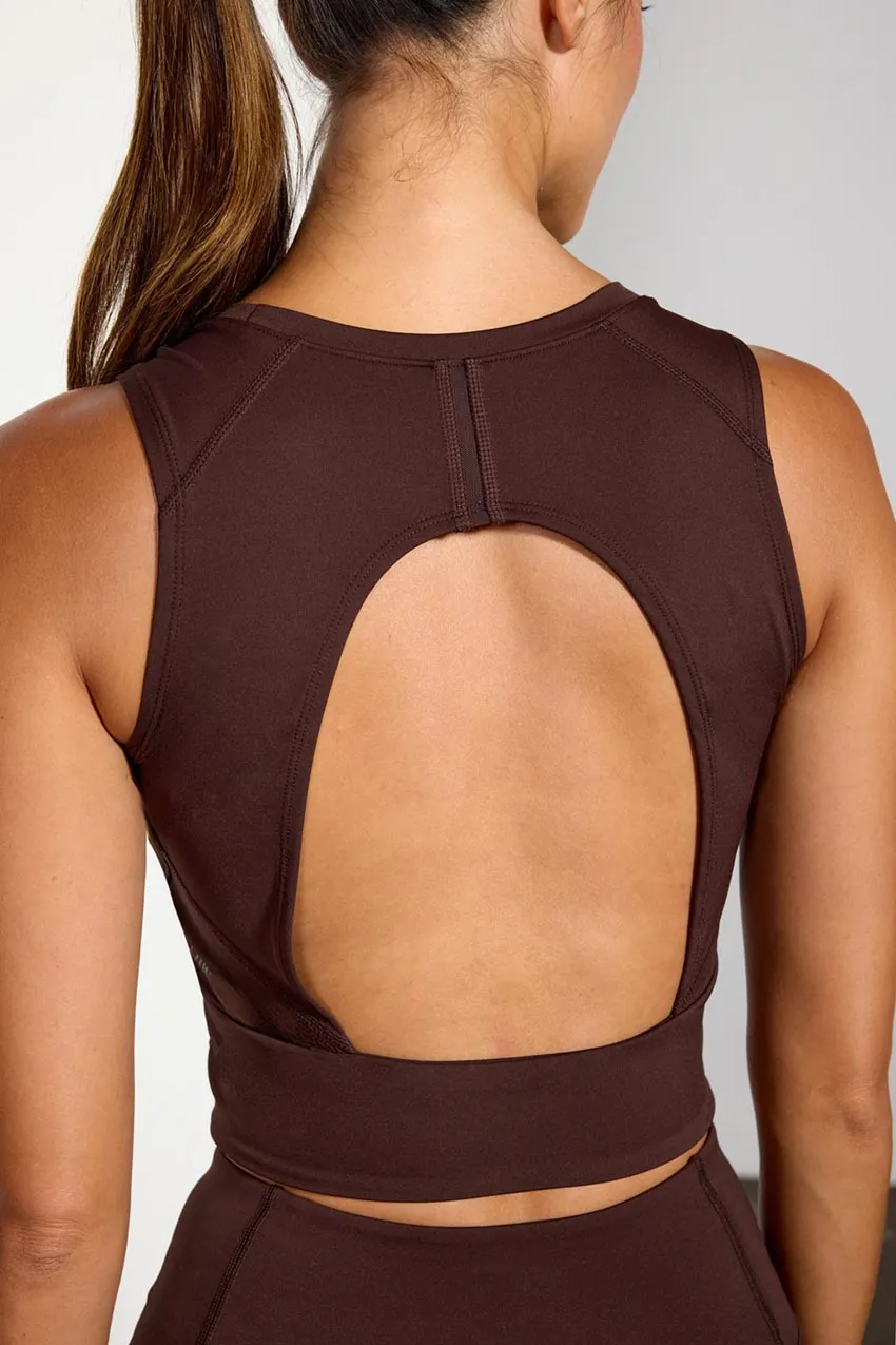 Vital Recycled Nylon Cropped Open Back Tank Top sold by MPG product image thumbnail 4