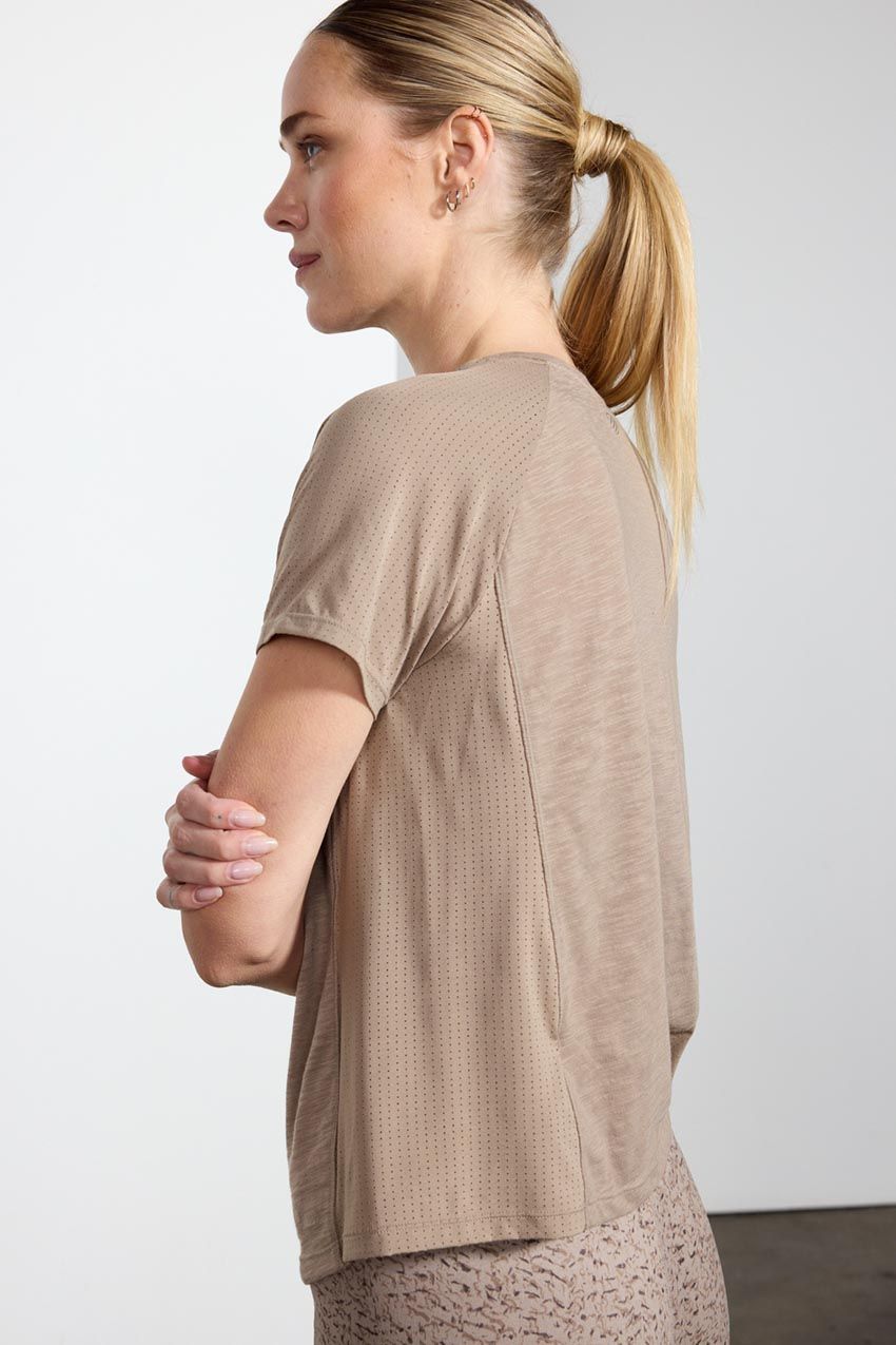 Fusion Crew Neck Short Sleeve Mixed Media Shirt sold by MPG product image thumbnail 4