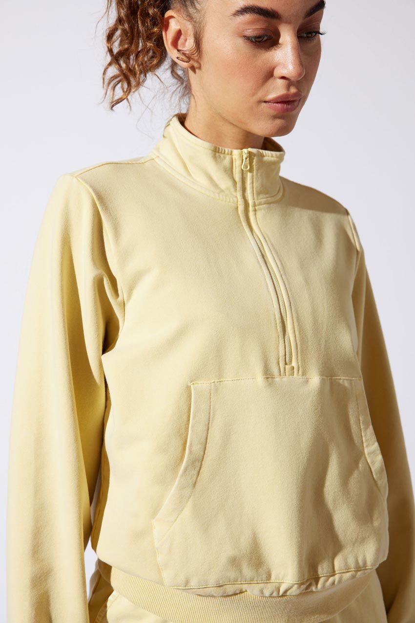 Ally 1/2 Zip Cropped Sweatshirt sold by MPG