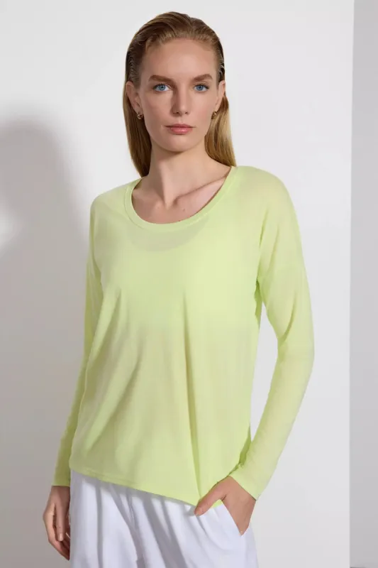 Performance Knit Long Sleeve Tee - Shadow Lime sold by MPG