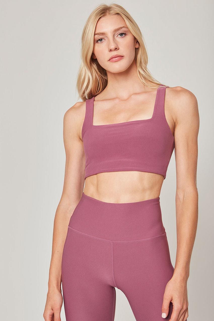 Explore Square Neck Light Support Sports Bra Peached sold by MPG product image thumbnail 4