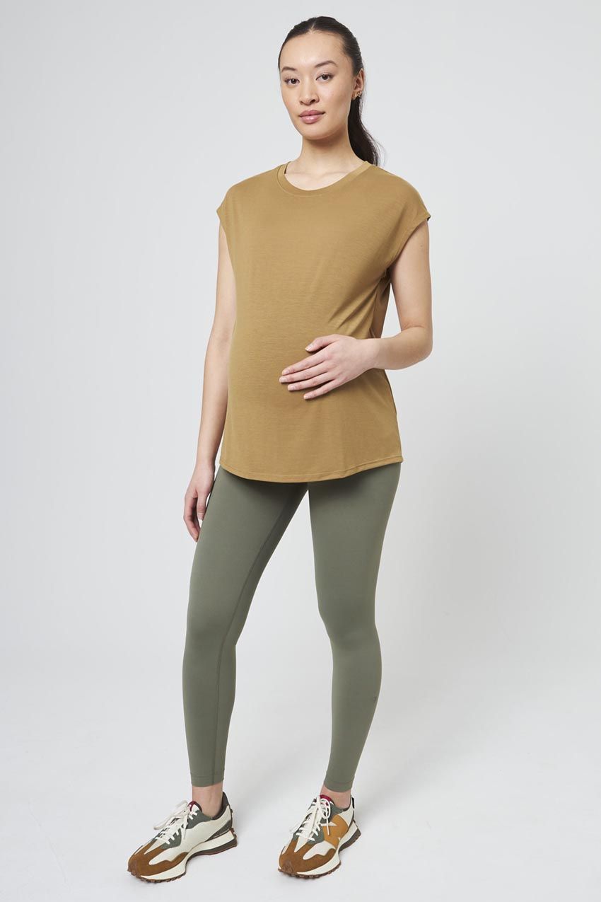 Vital Recycled Nylon High-Waisted Maternity Legging 26" Peached sold by MPG product image thumbnail 2