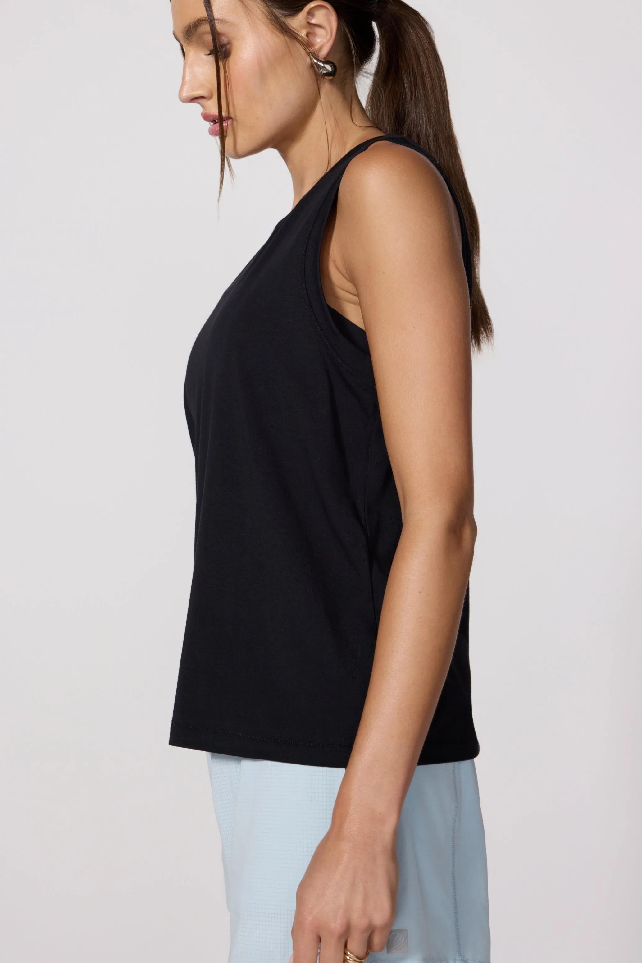 Pima Cotton Boyfriend Tank - Black sold by MPG product image thumbnail 4