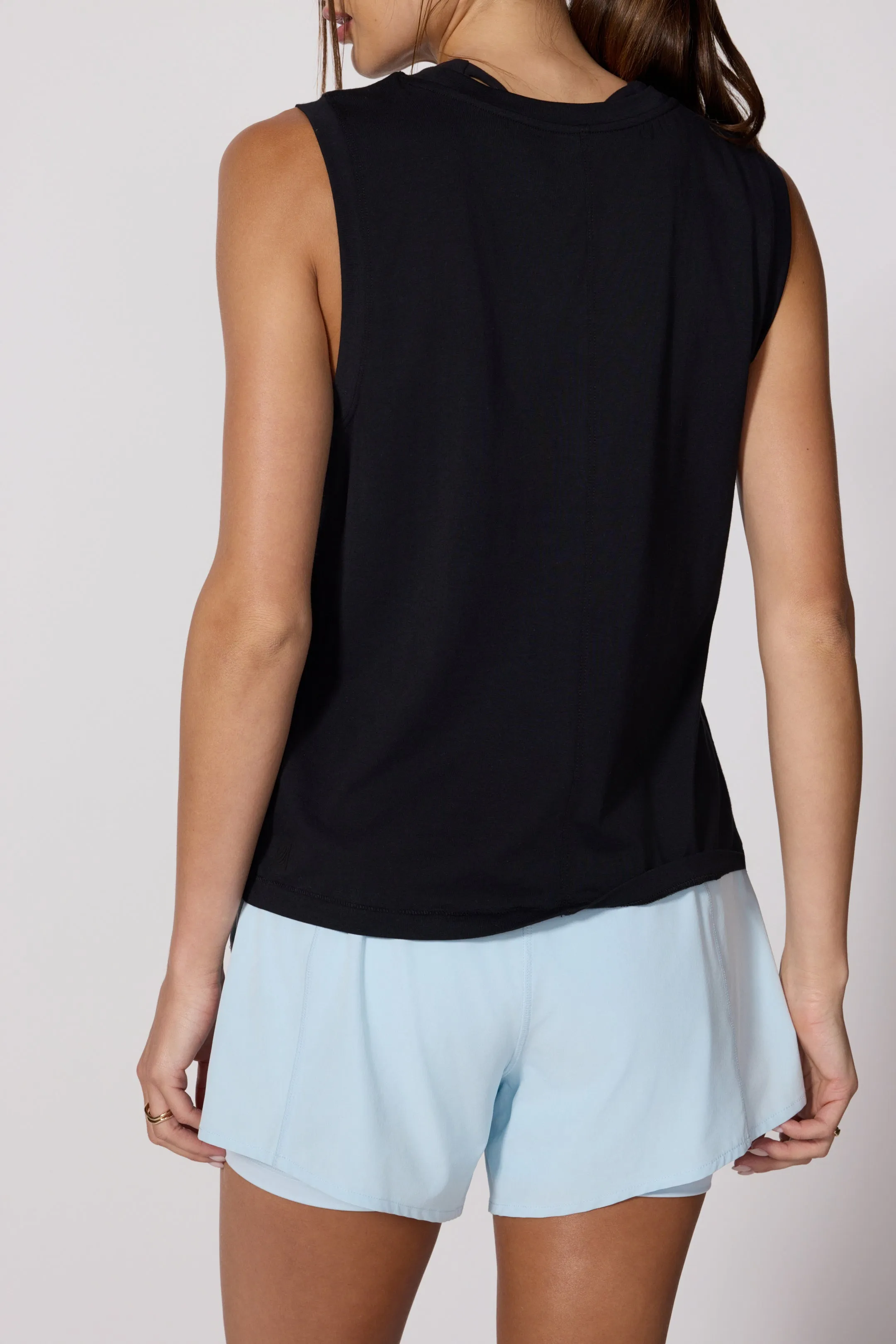 Pima Cotton Boyfriend Tank - Black sold by MPG product image thumbnail 3