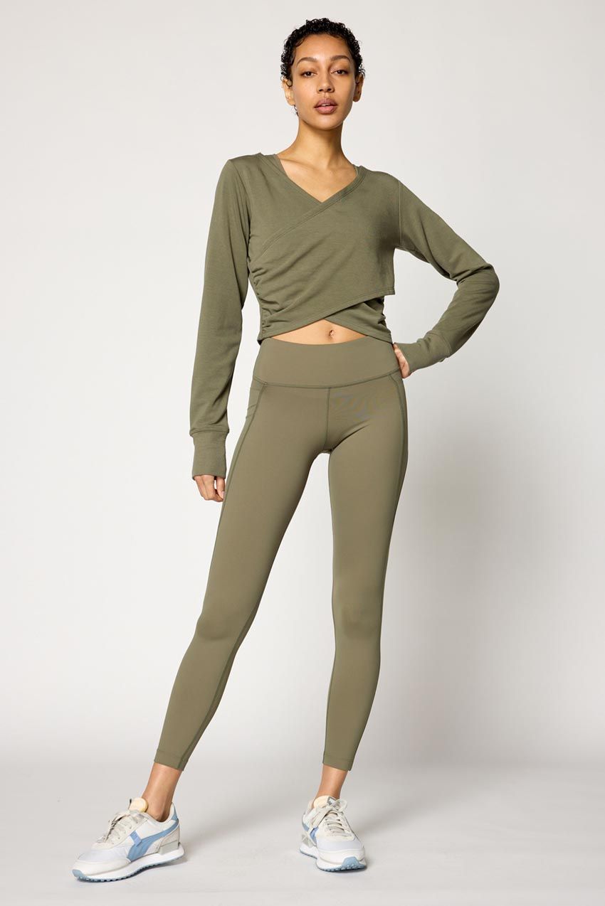 Serene Recycled Polyester Front Wrap Long Sleeve Top sold by MPG product image thumbnail 3