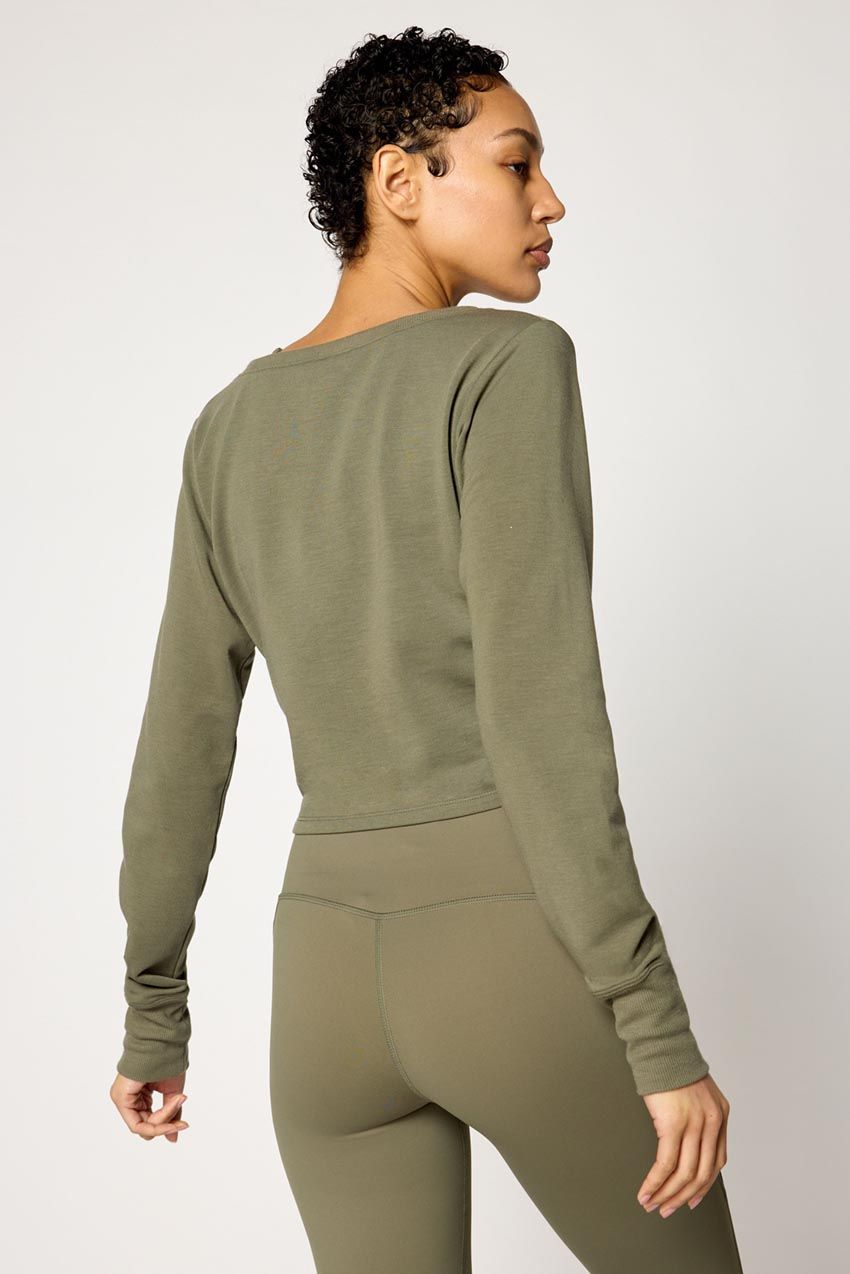 Serene Recycled Polyester Front Wrap Long Sleeve Top sold by MPG product image thumbnail 4
