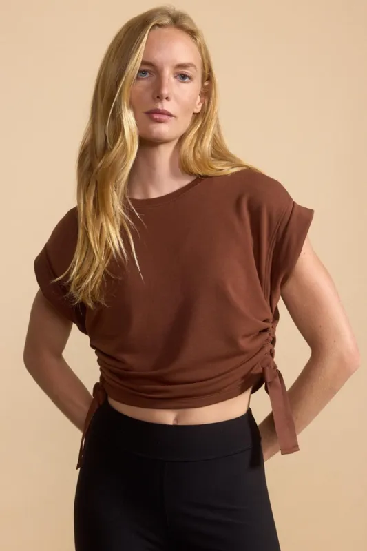 Serene Recycled Polyester TENCEL™ Modal Side Cord Sleeveless Sweatshirt sold by MPG
