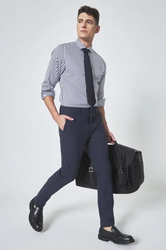 PerformLuxe Cotton Nylon Stripe Standard-Fit Shirt sold by MPG