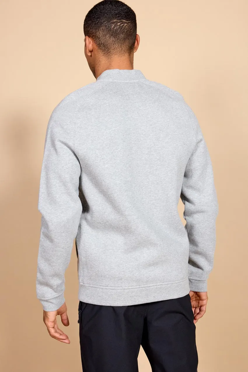 Comfort Men's Fleece Bomber Jacket - Htr Concrete sold by MPG product image thumbnail 3