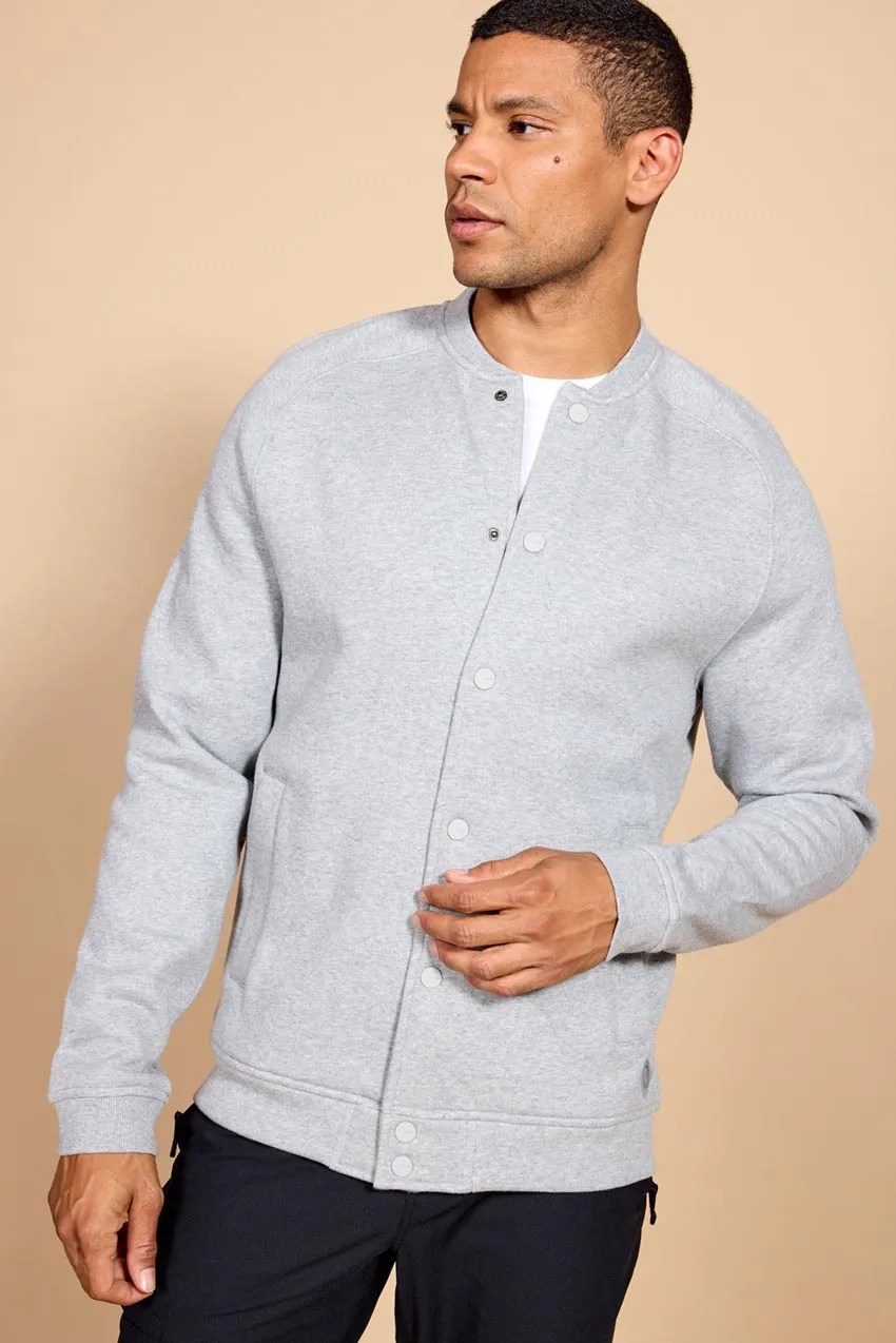 Comfort Men's Fleece Bomber Jacket - Htr Concrete sold by MPG