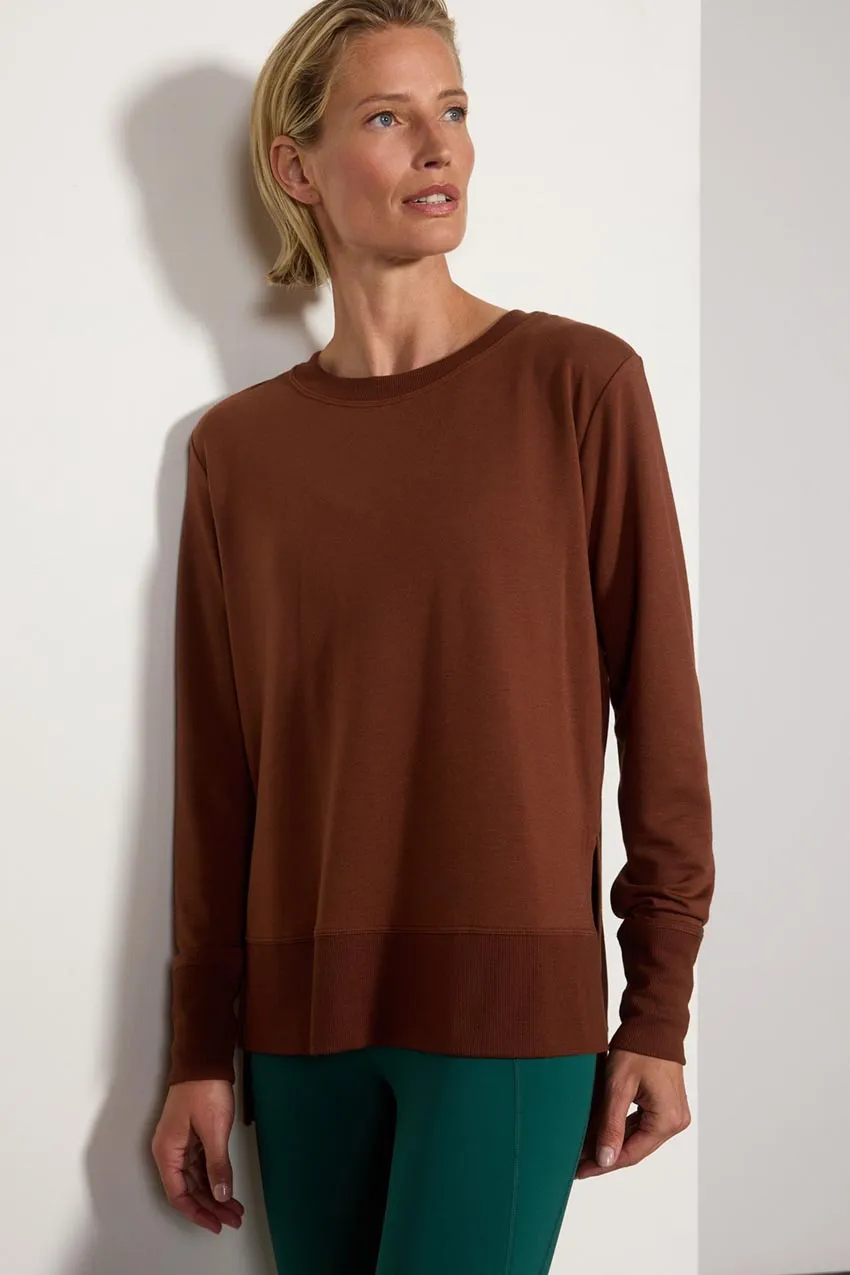 Serene Recycled Polyester TENCEL™ Modal Relaxed Side Slit Pullover – Sale sold by MPG