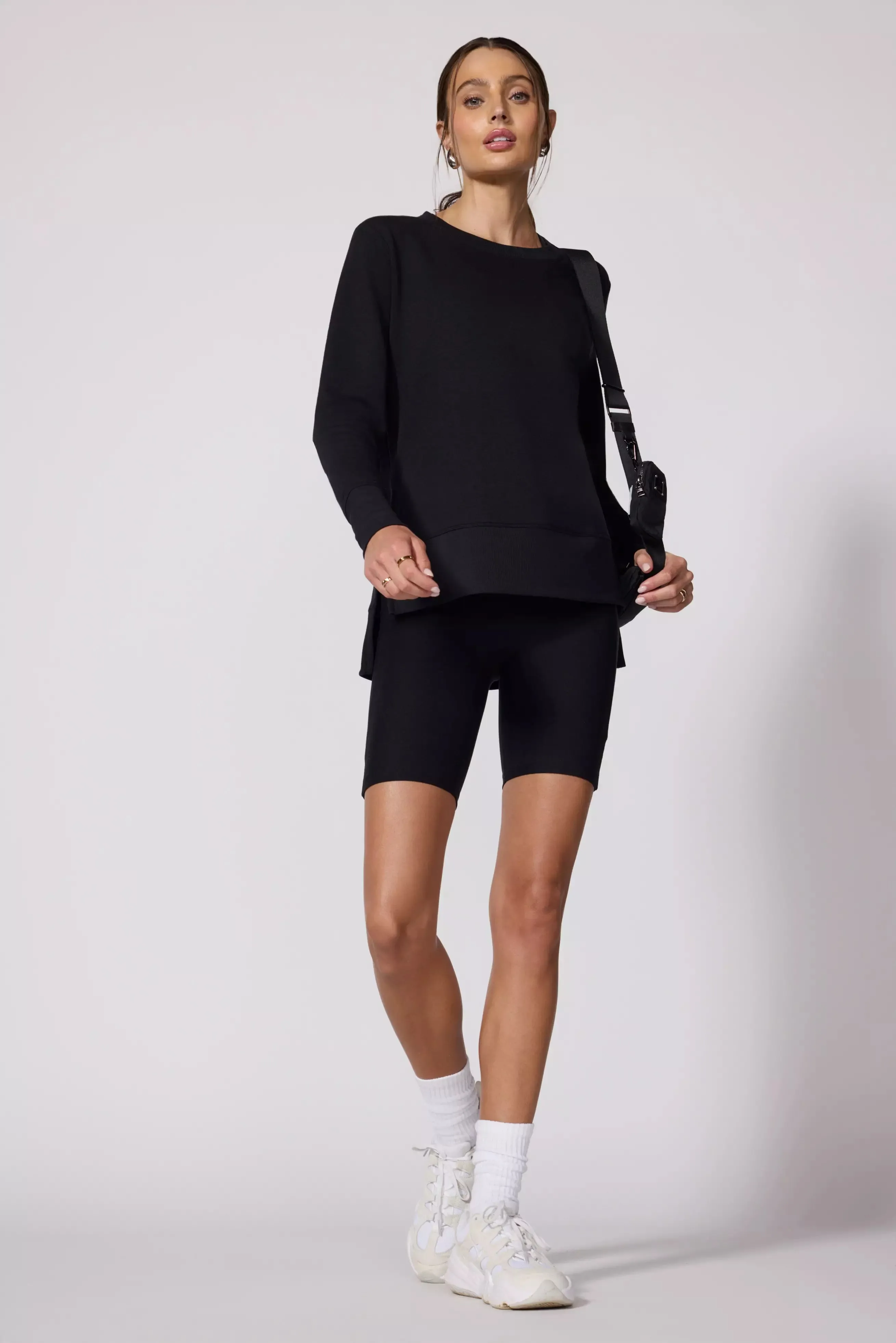 Modal Fleece Side Slit Pullover - Black sold by MPG product image thumbnail 2