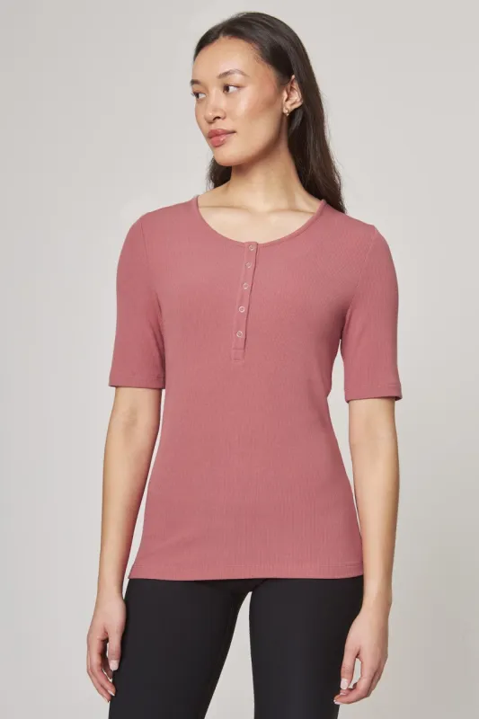 Women’s Short Sleeve Henley sold by MPG