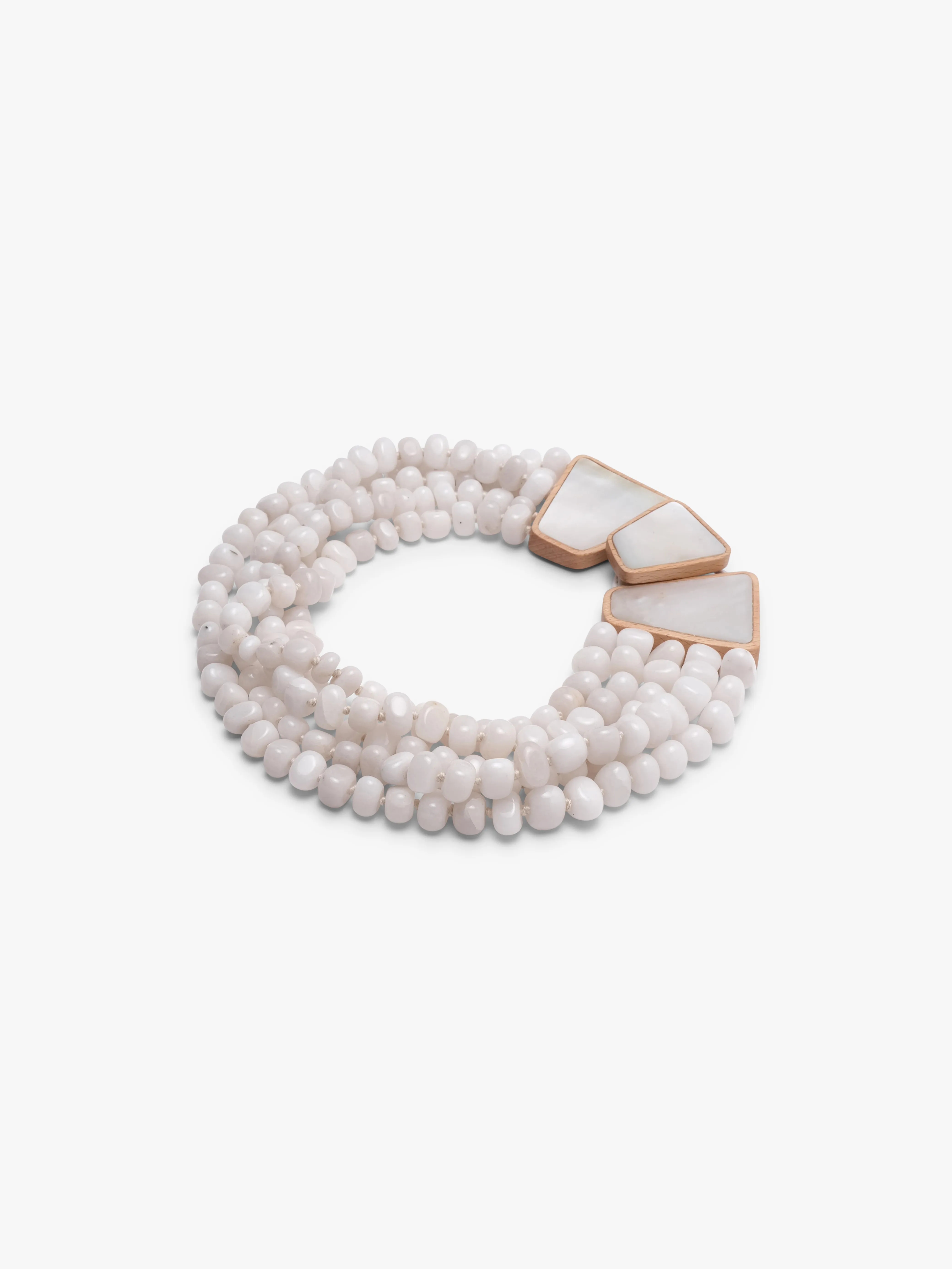 Necklace: agate, beech, mother of pearl sold by Monies product image thumbnail 3