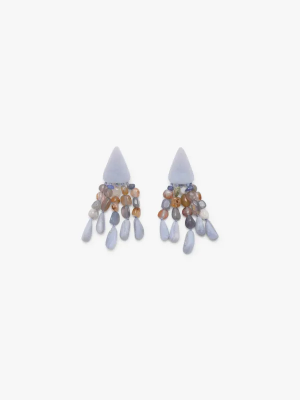 Earrings: agate, chalcedony sold by Monies