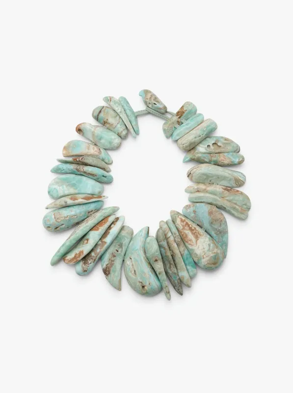 Necklace: blue aragonite sold by Monies