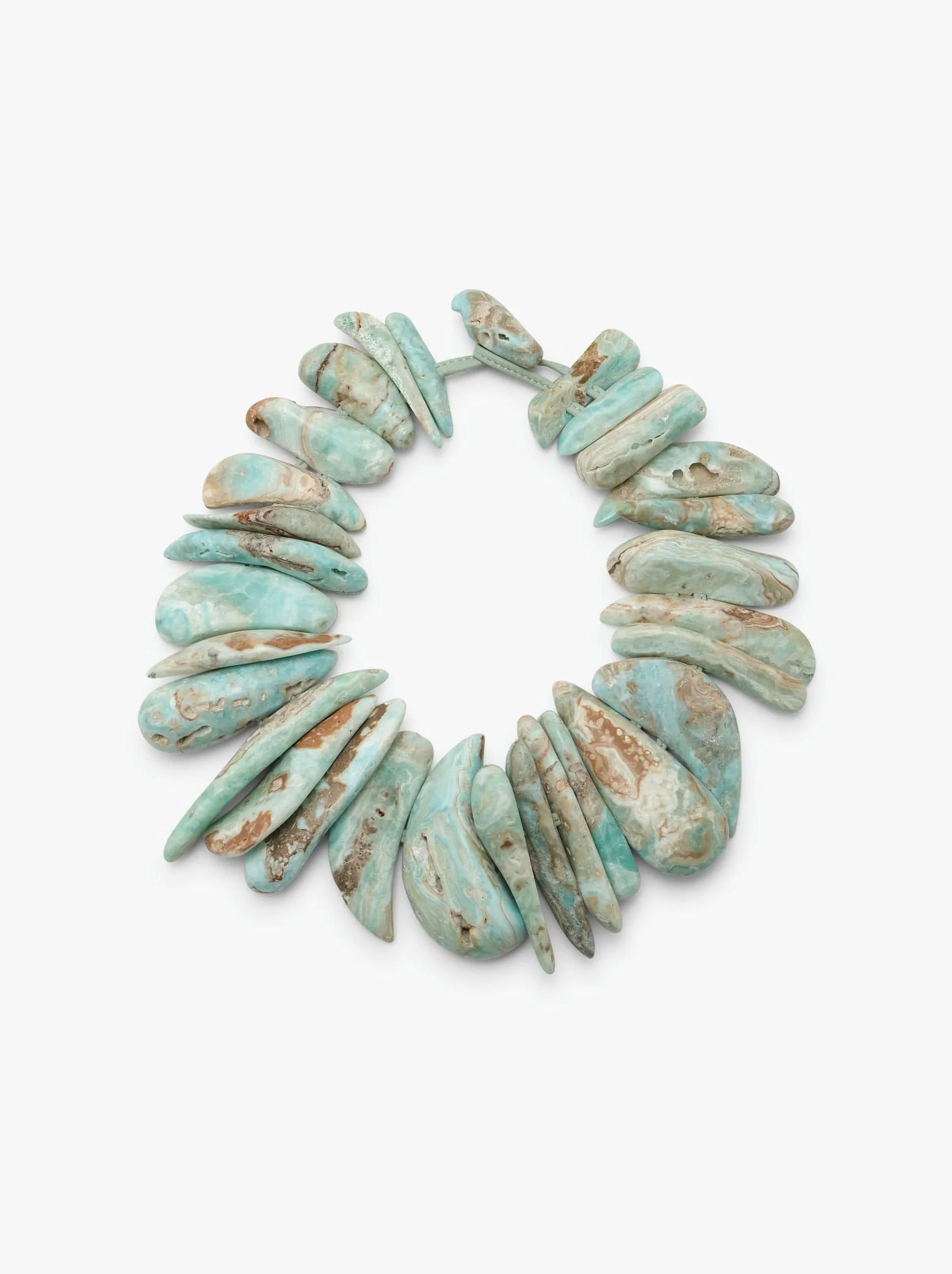 Necklace: blue aragonite sold by Monies