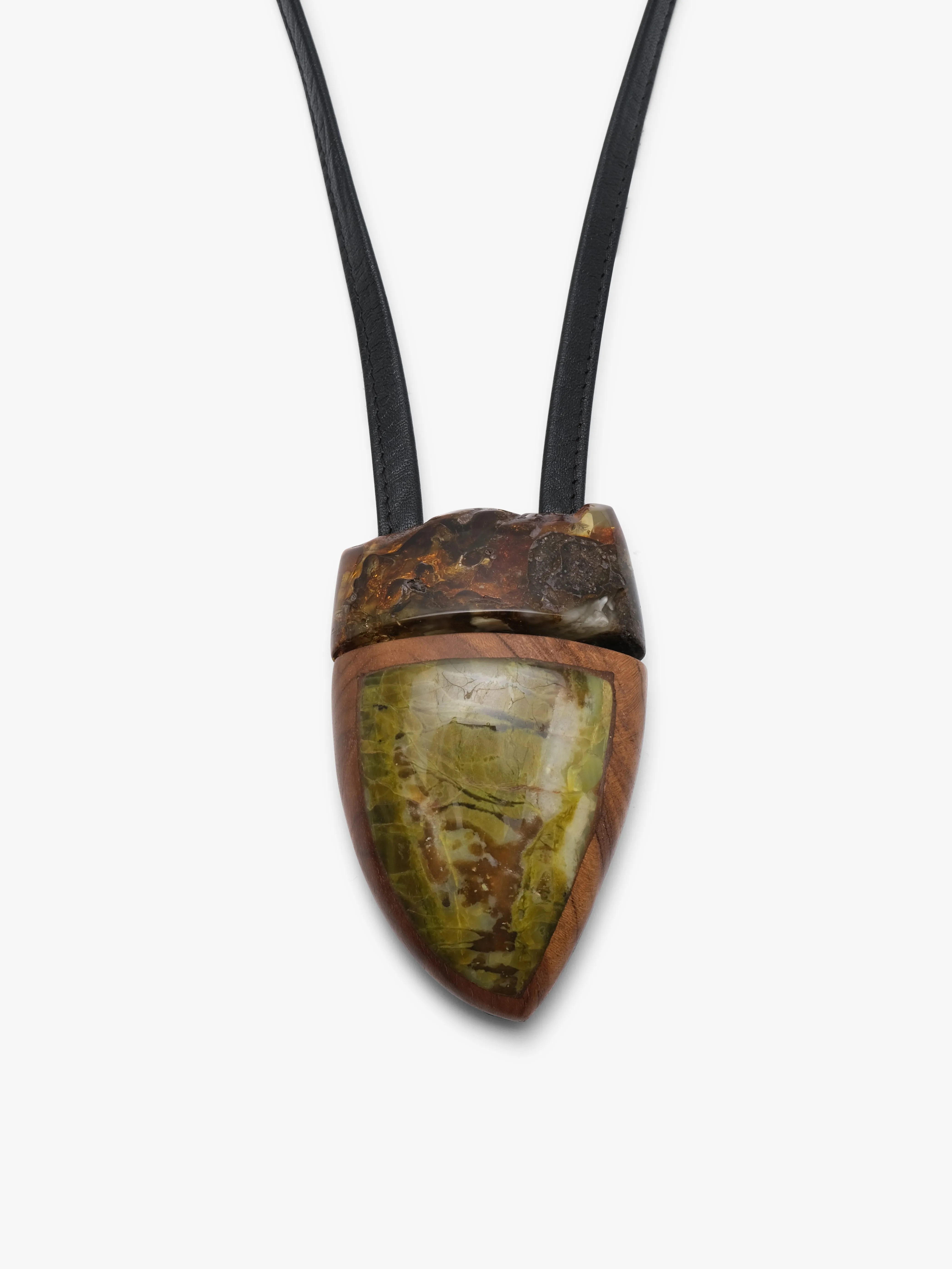 Pendant: amber, serptentine, briar wood sold by Monies product image thumbnail 2
