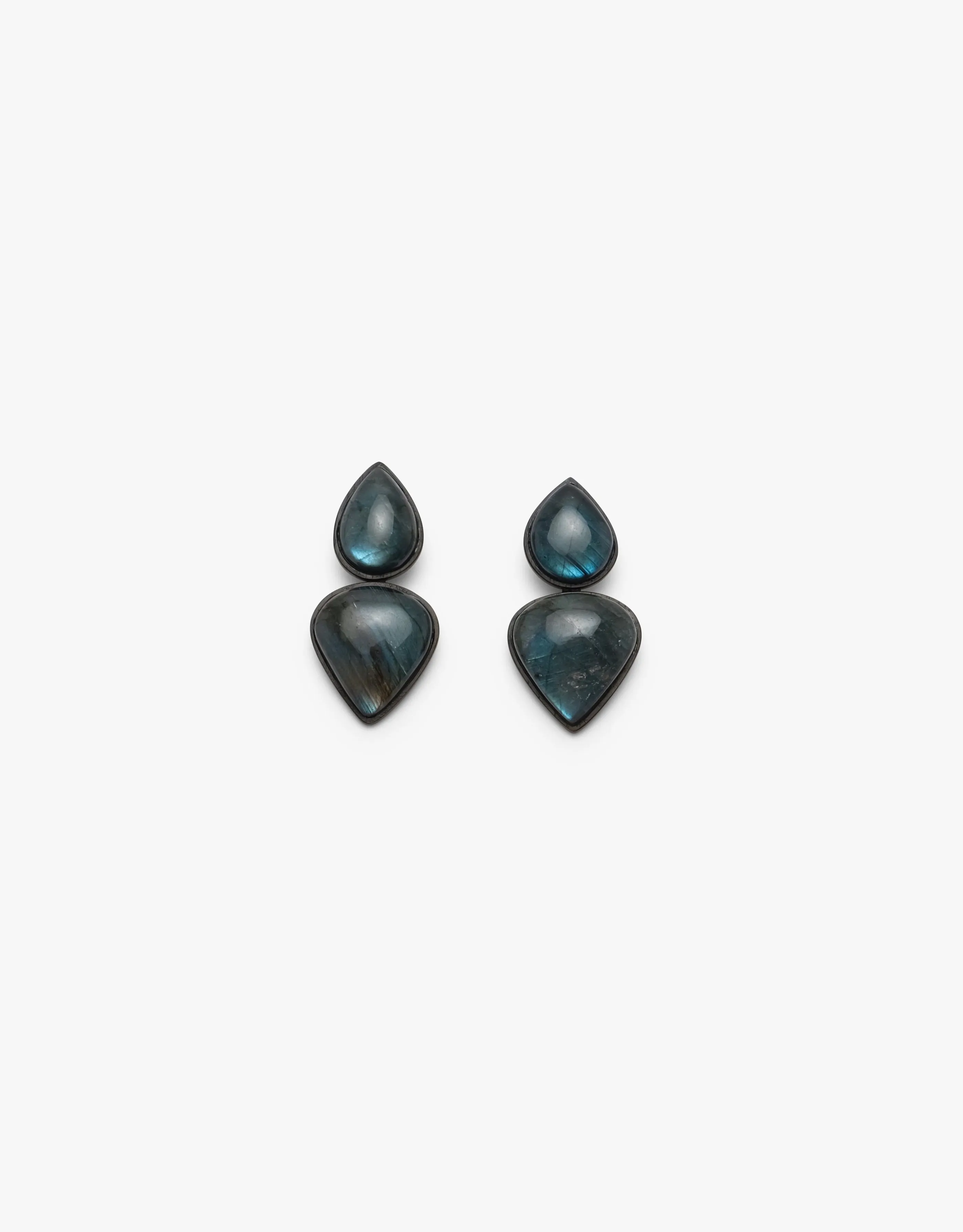 Earring: labradorite, ebony sold by Monies