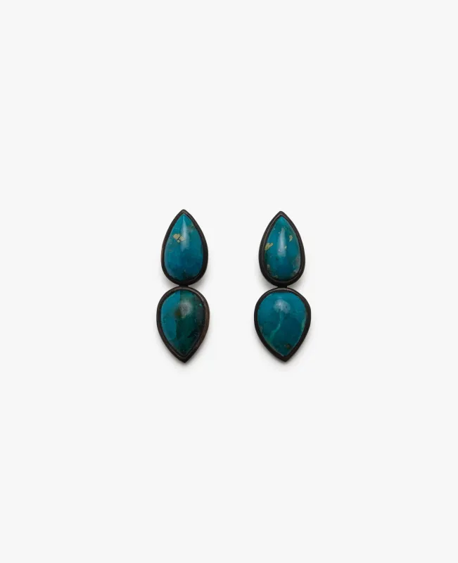 Earring: chrysocolla, ebony sold by Monies
