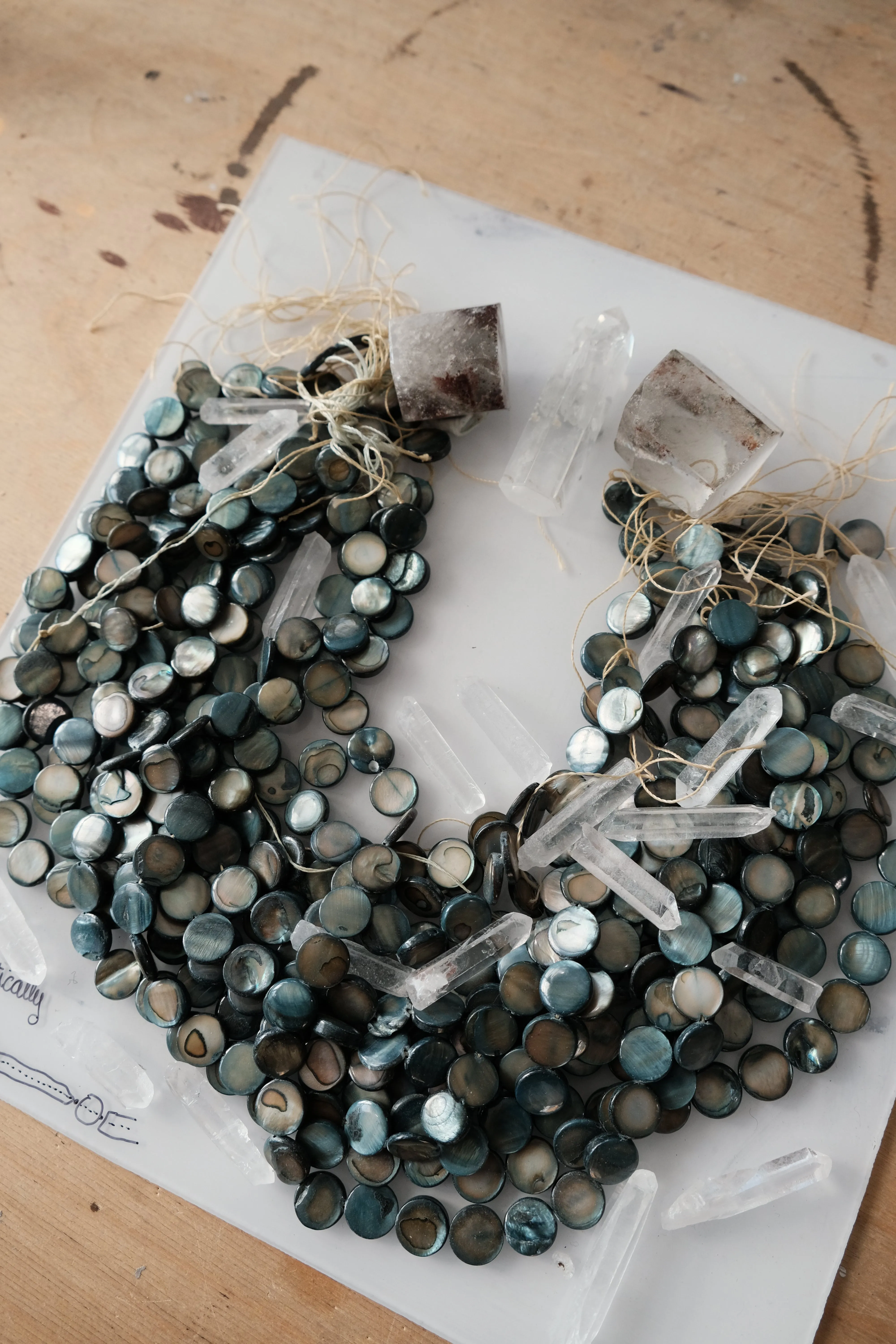 Necklace: shell, mountain crystal, quartz sold by Monies product image thumbnail 2