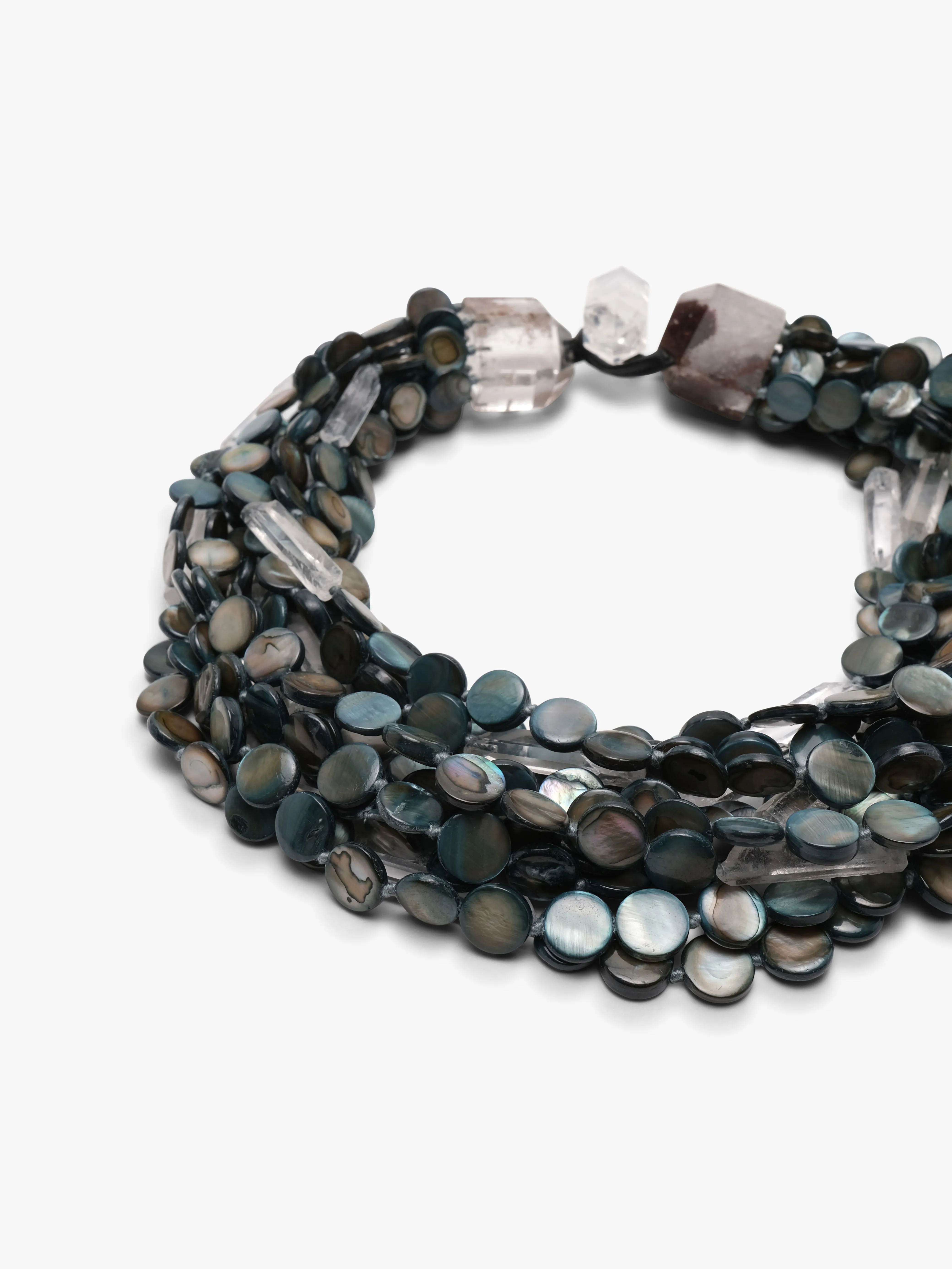 Necklace: shell, mountain crystal, quartz sold by Monies product image thumbnail 4